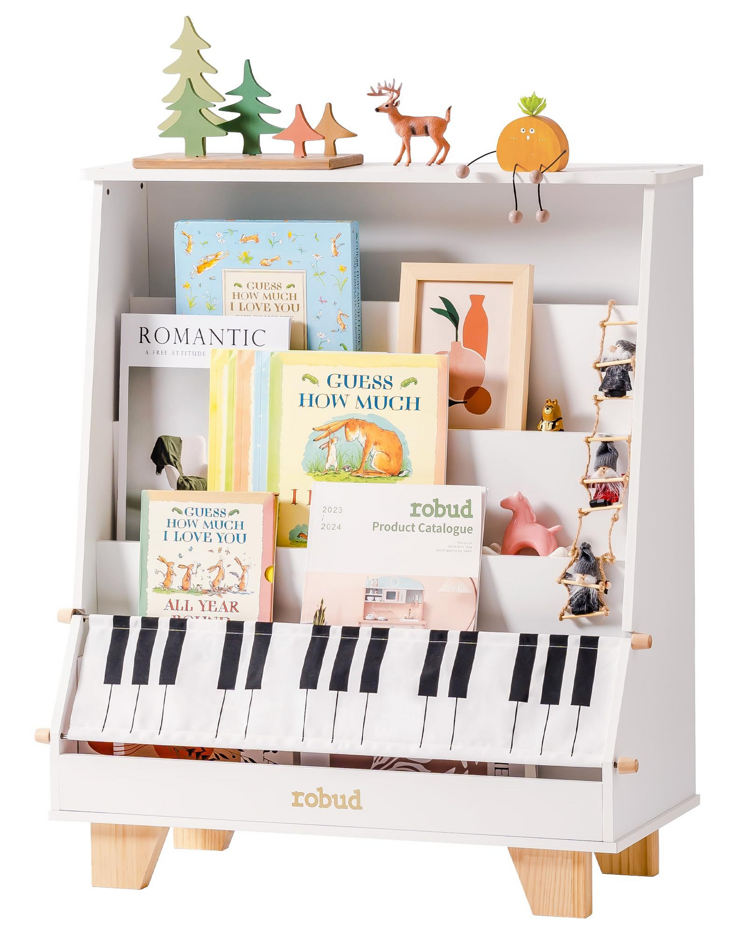 Wooden Kids Bookshelf - Piano