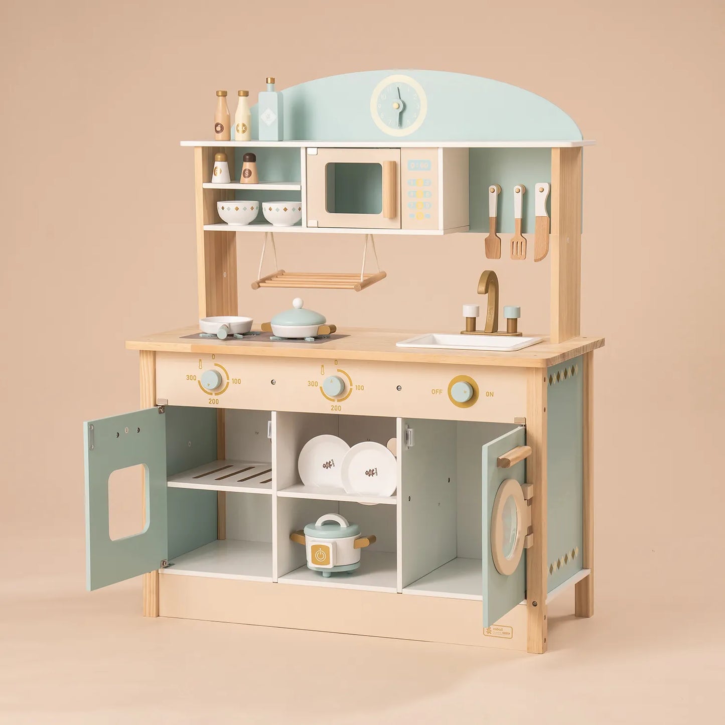 Wooden Kitchen Pretend Play Set with Accessories - Oliver Ruffus