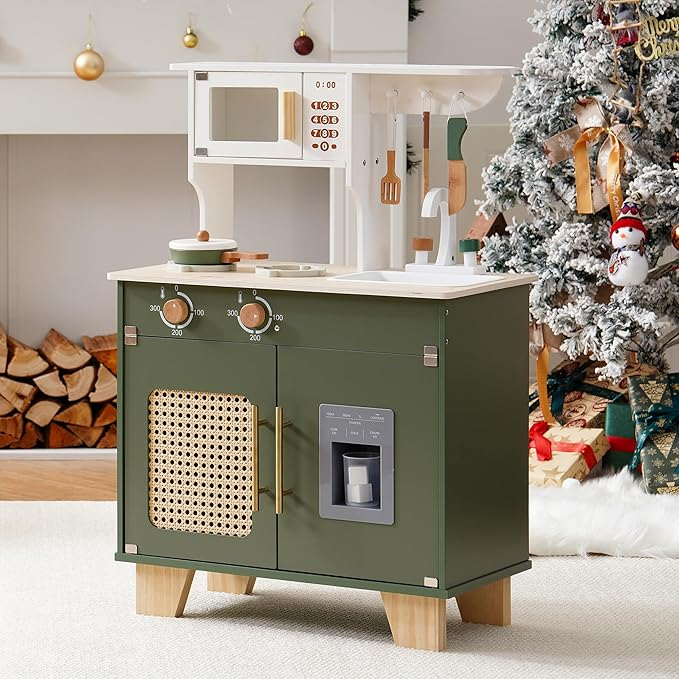 Vintage Green Wooden Play Kitchen