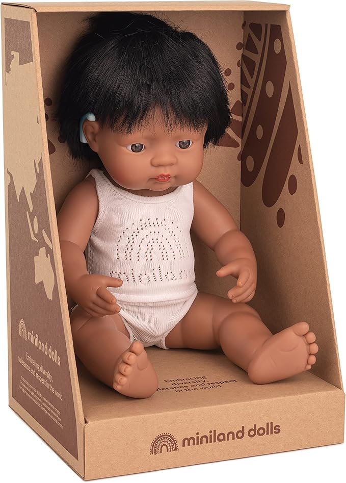 Baby Doll Hispanic Boy with hearing device 15''