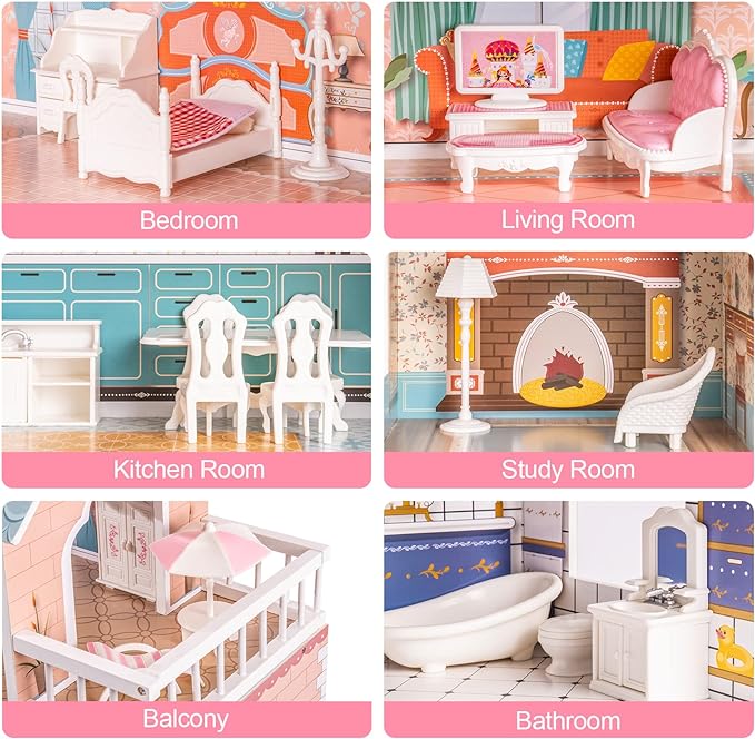 Grand Manor Doll House with Accessories - Oliver Ruffus