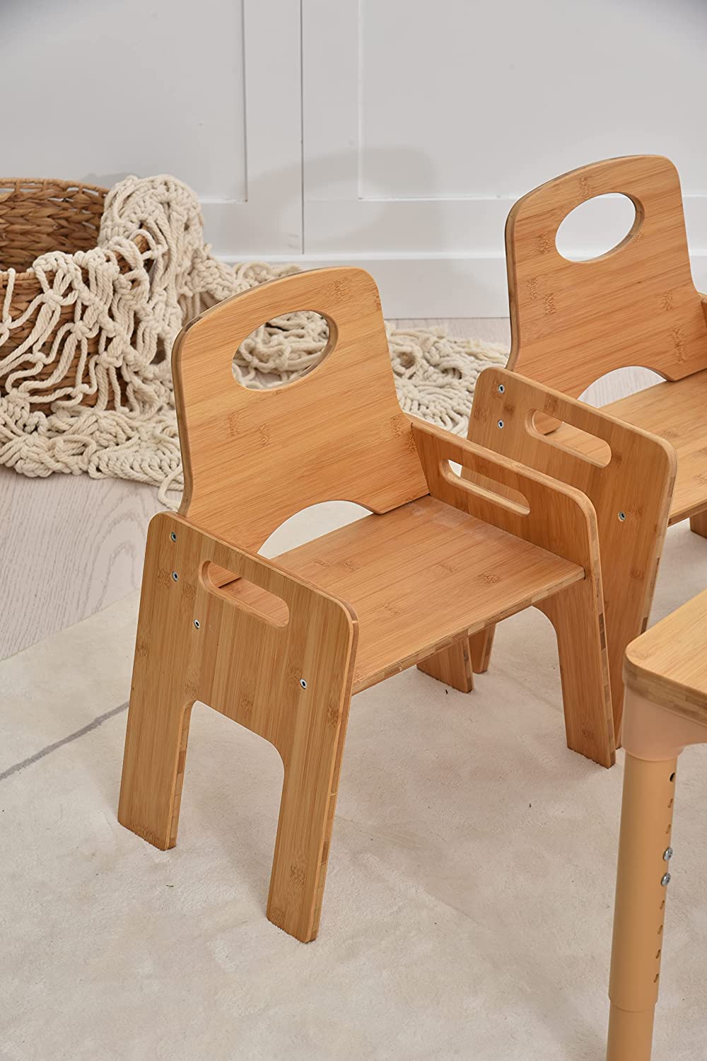 Adrian - Bamboo Toddler Table and Chair 5 Piece Set