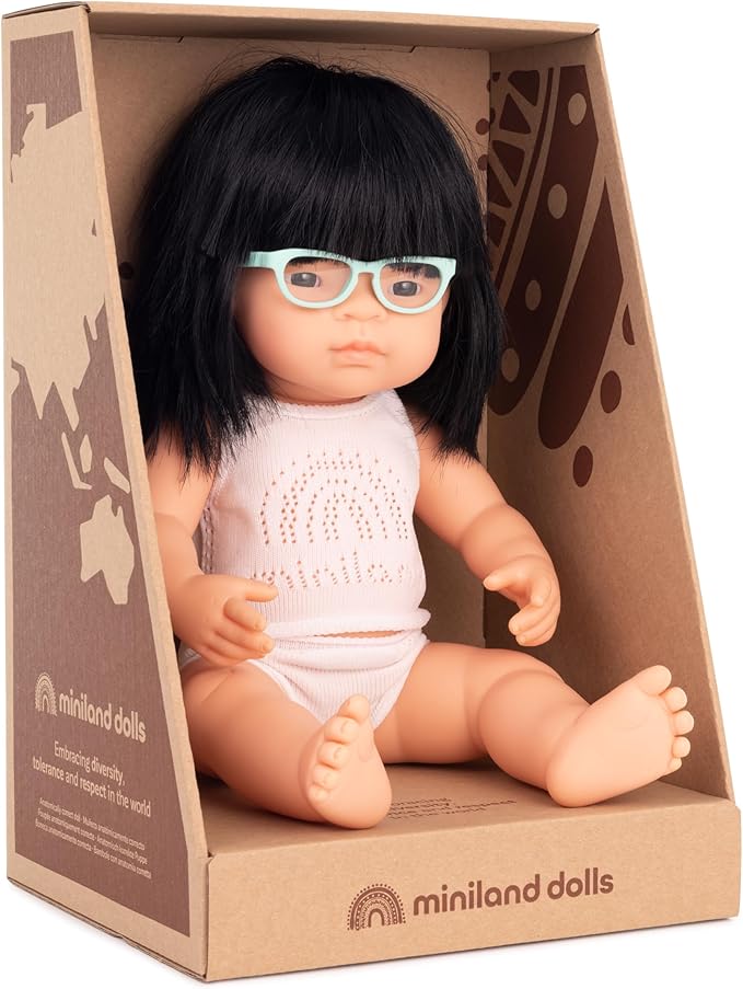 Baby Doll Asian Girl with Glasses 15'