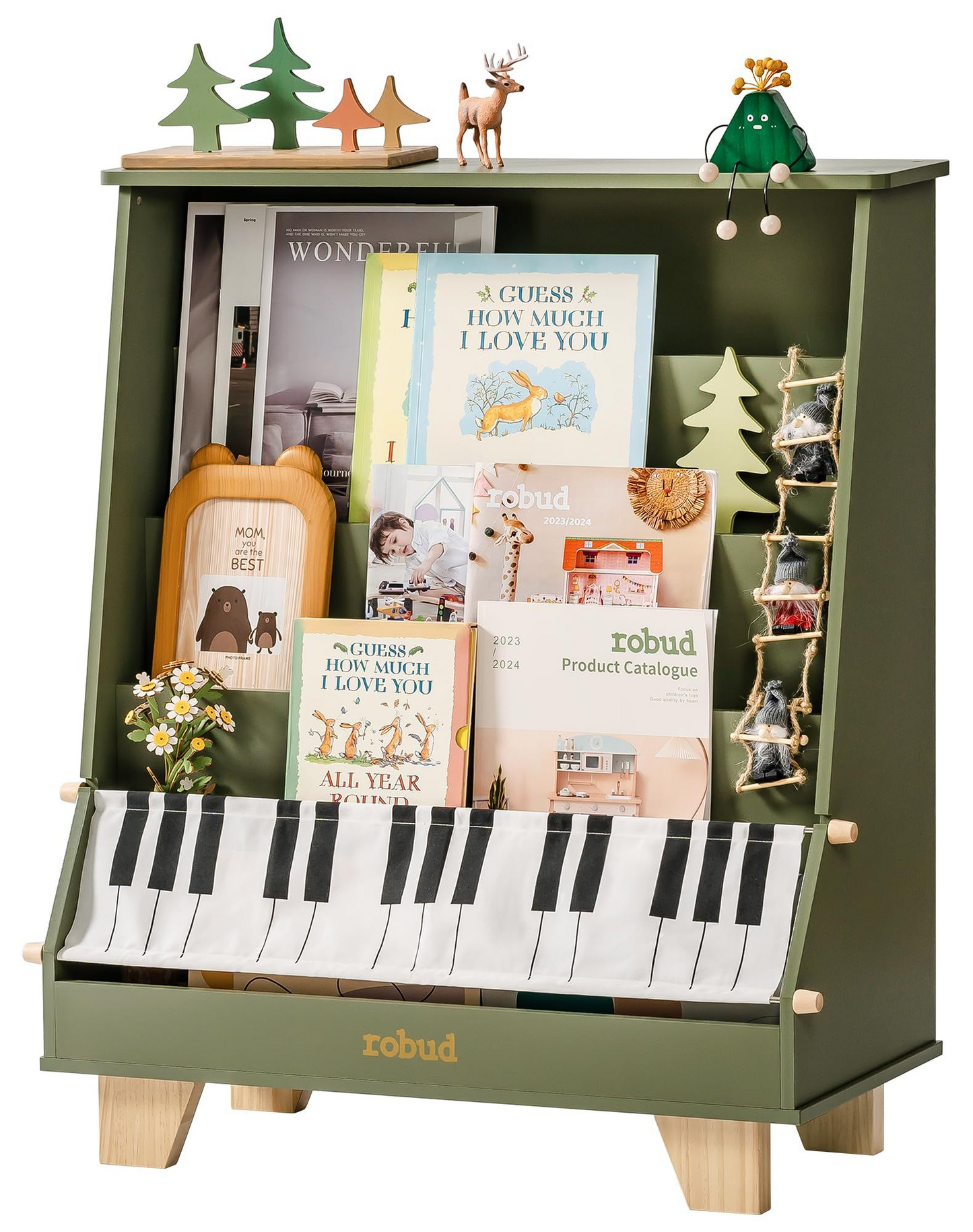 Wooden Kids Bookshelf - Piano