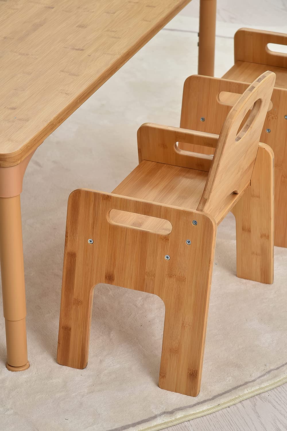 Adrian - Bamboo Toddler Table and Chair 5 Piece Set