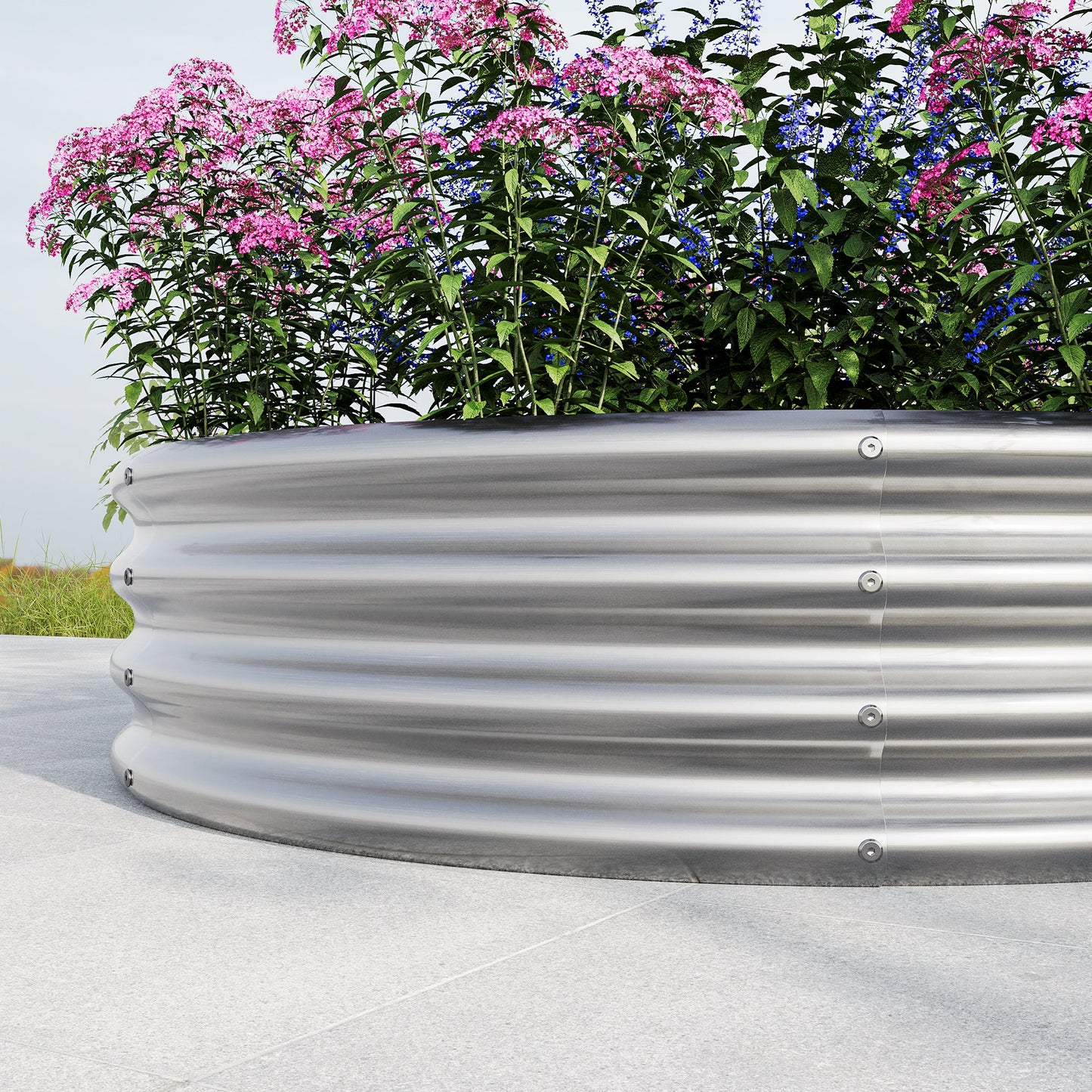 Round Metal Raised Garden Bed/Planter Box Ideal for Vegetables, Fruits, Flowers, and Herbs