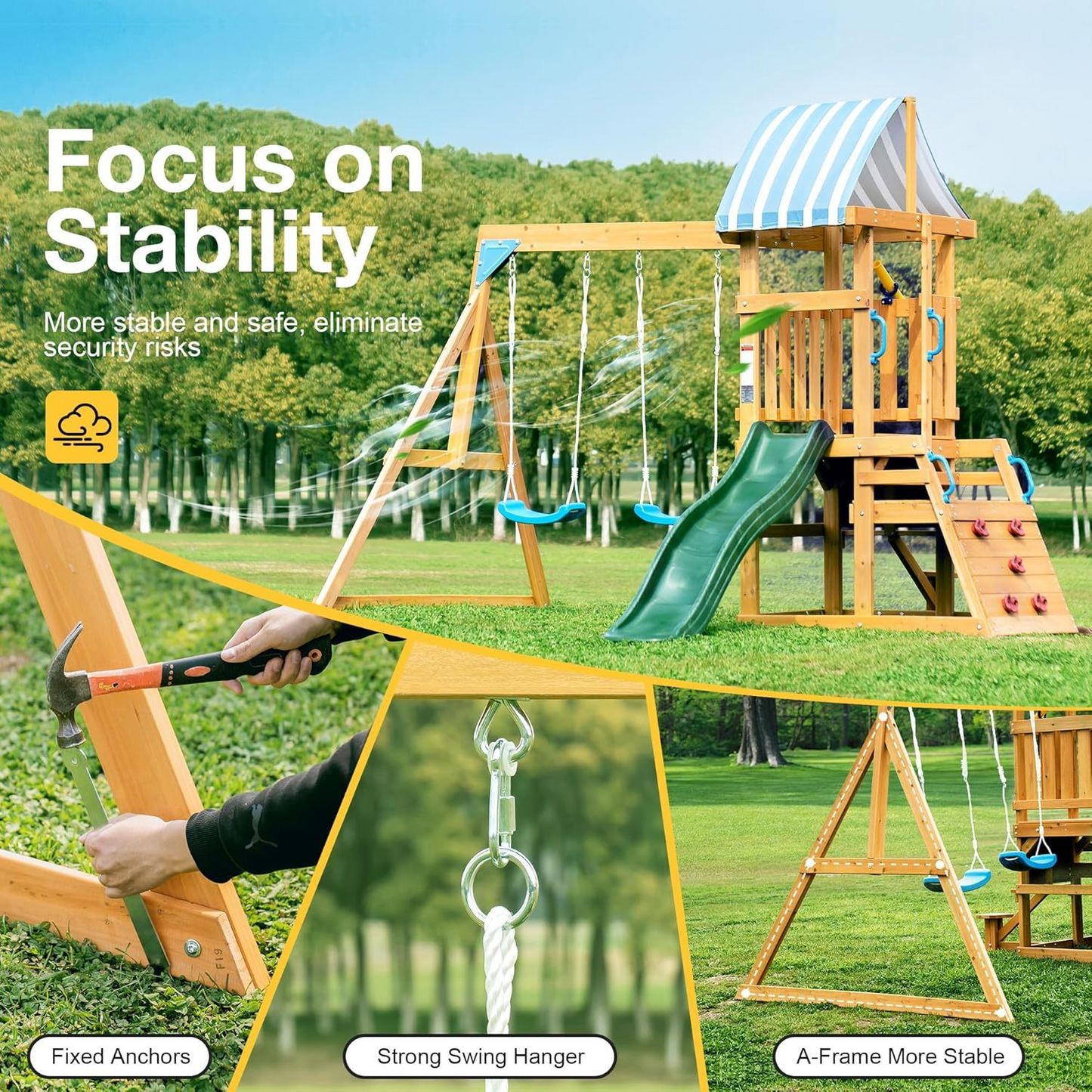 ROBUD Swing Set with 2 Swings