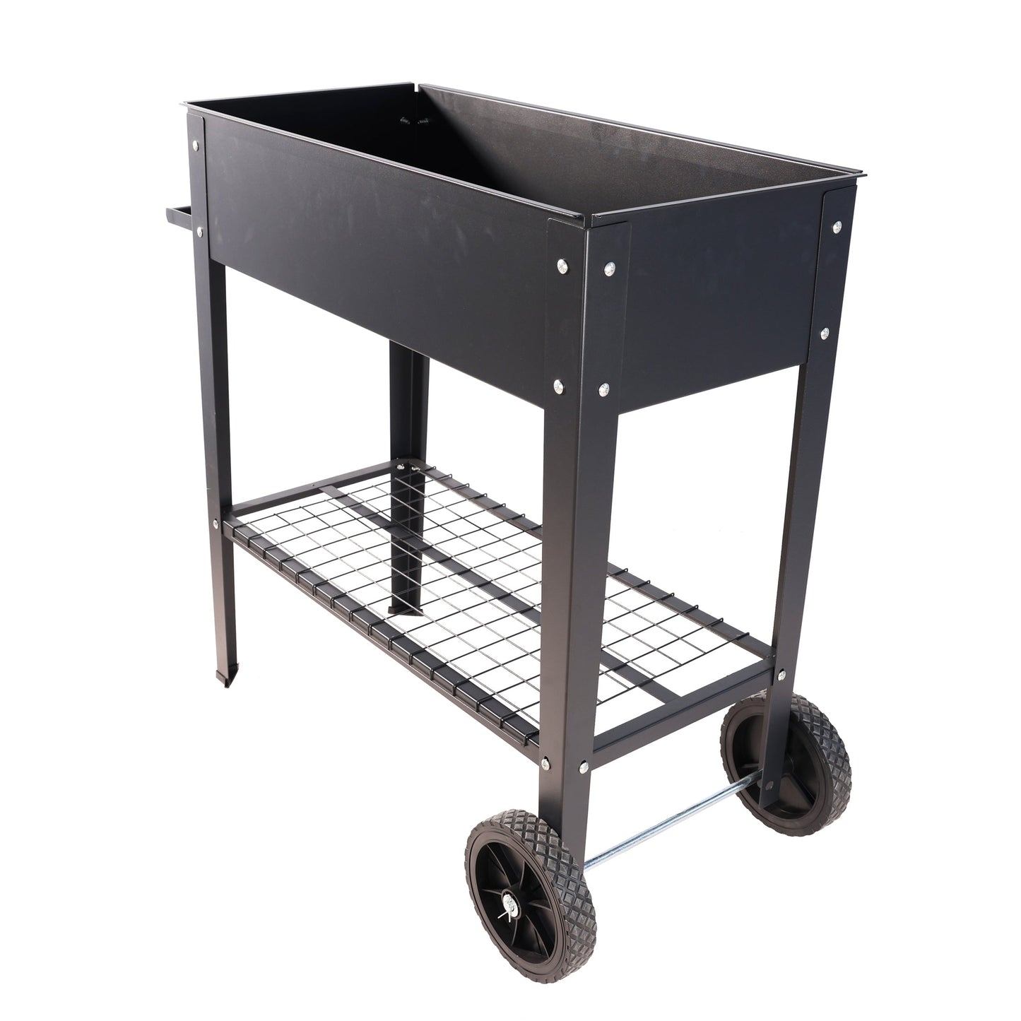 Black Metal Raised Garden Bed Cart with Wheels for Easy Moving - Good for Vegetables, Flowers, and Herbs