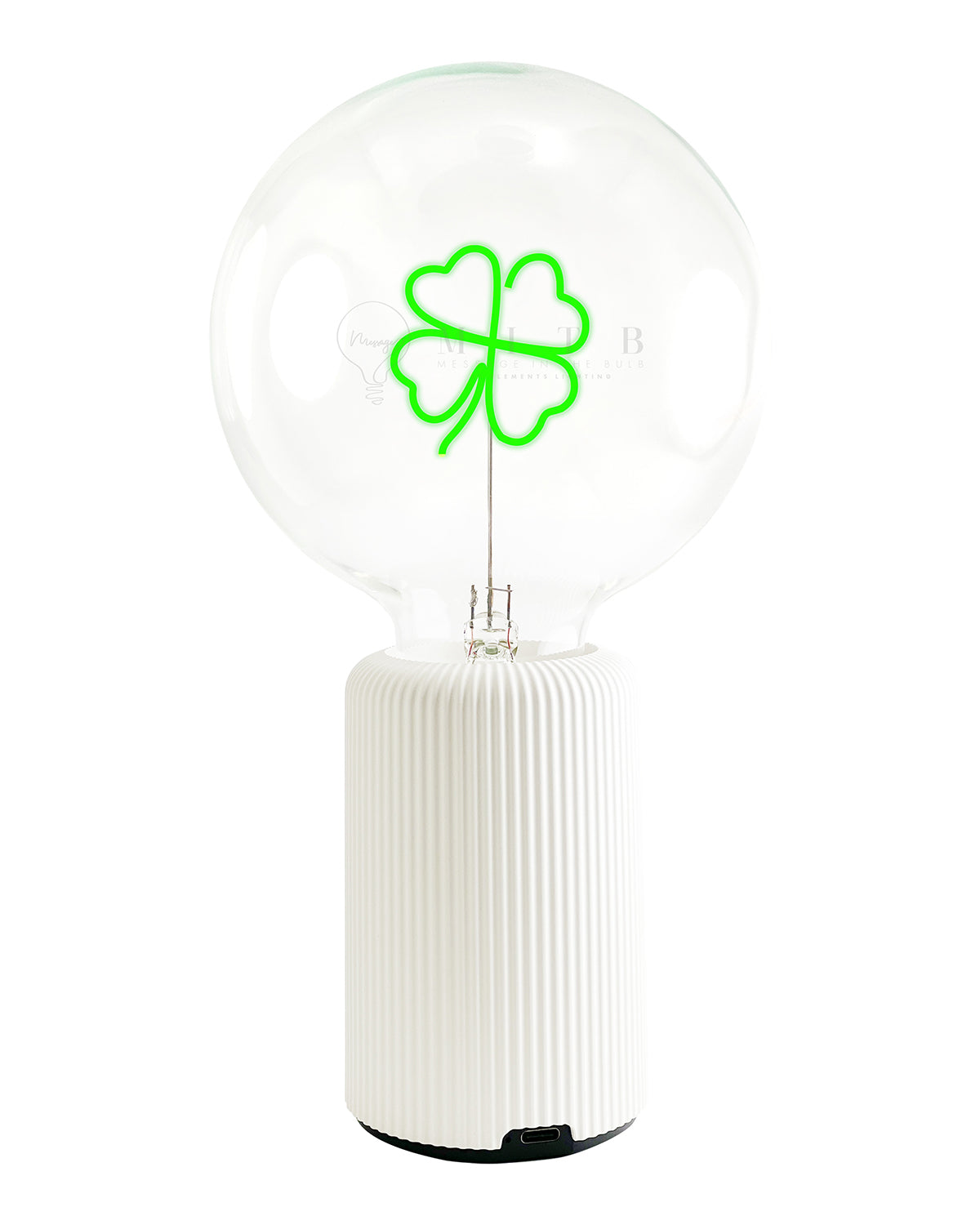 Bulb CLOVER Green with Base Table Lamp PORTABLE Pop Nomad