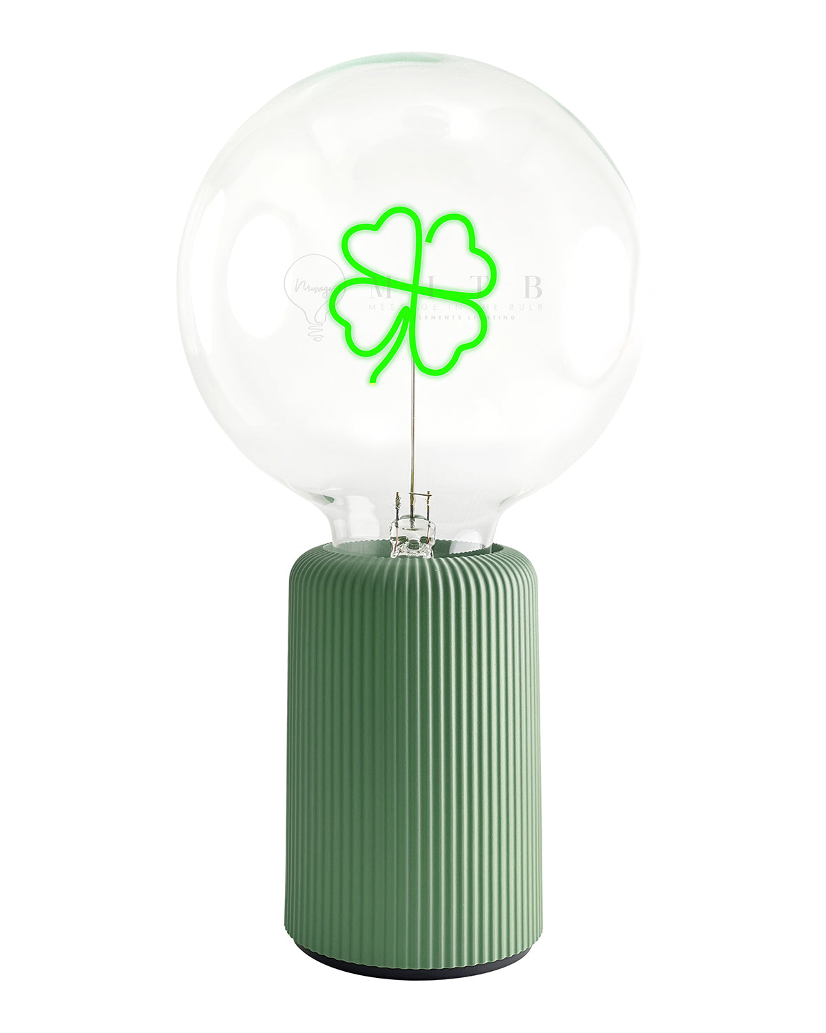 Bulb CLOVER Green with Base Table Lamp PORTABLE Pop Nomad