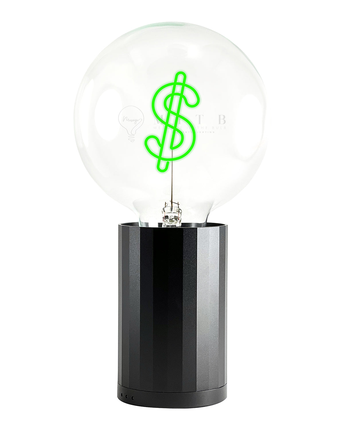 Bulb DOLLAR Green with Base Table Lamp PORTABLE