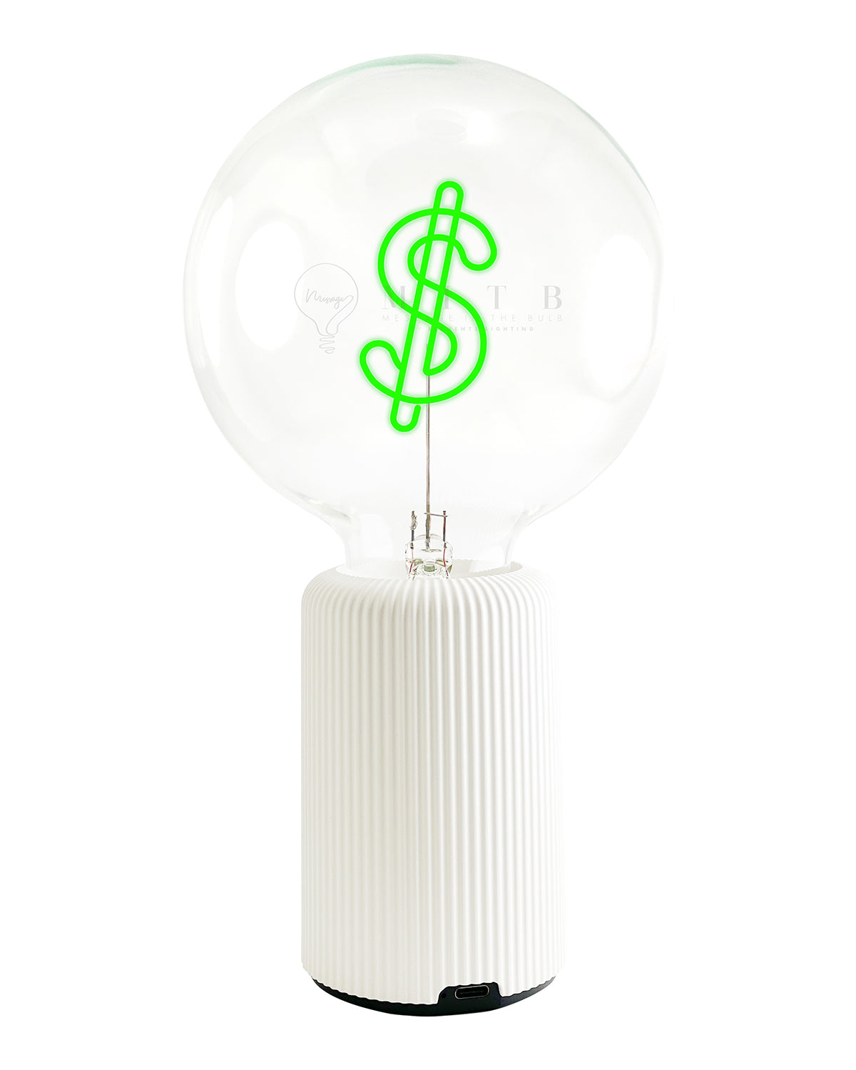 Bulb DOLLAR Green with Base Table Lamp PORTABLE Pop Nomad