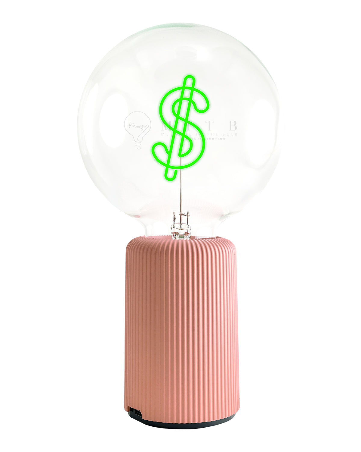 Bulb DOLLAR Green with Base Table Lamp PORTABLE Pop Nomad