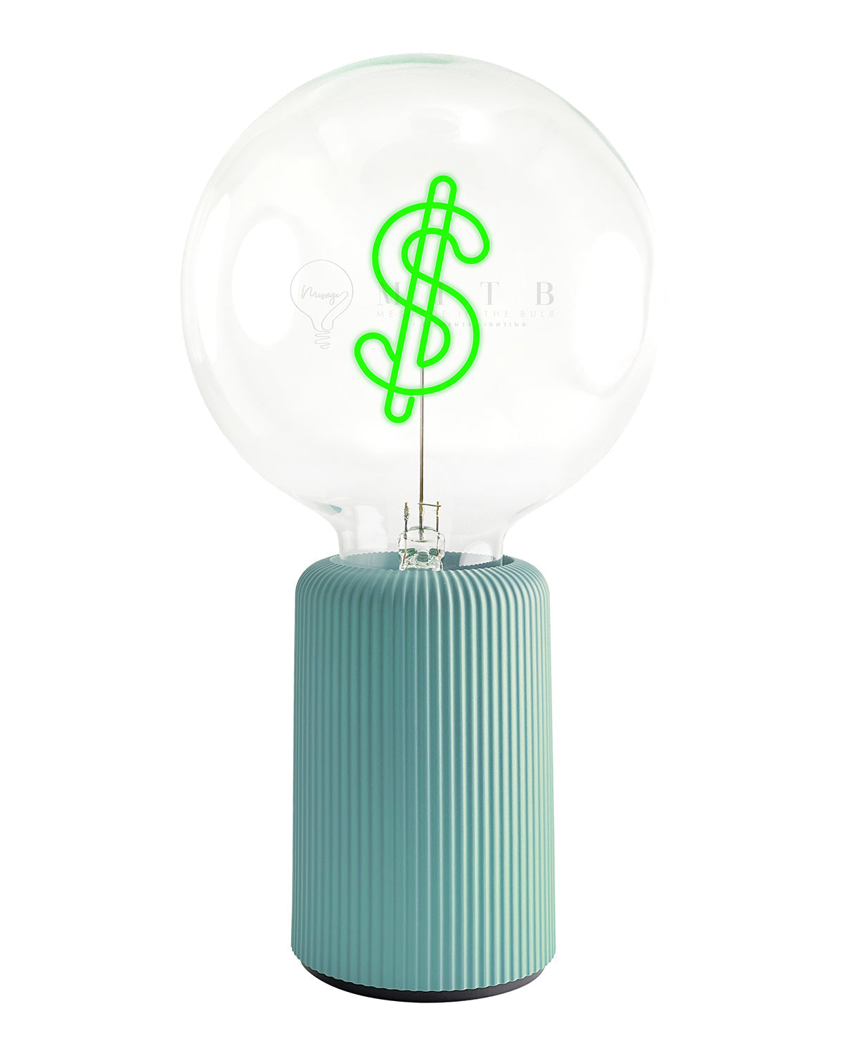 Bulb DOLLAR Green with Base Table Lamp PORTABLE Pop Nomad