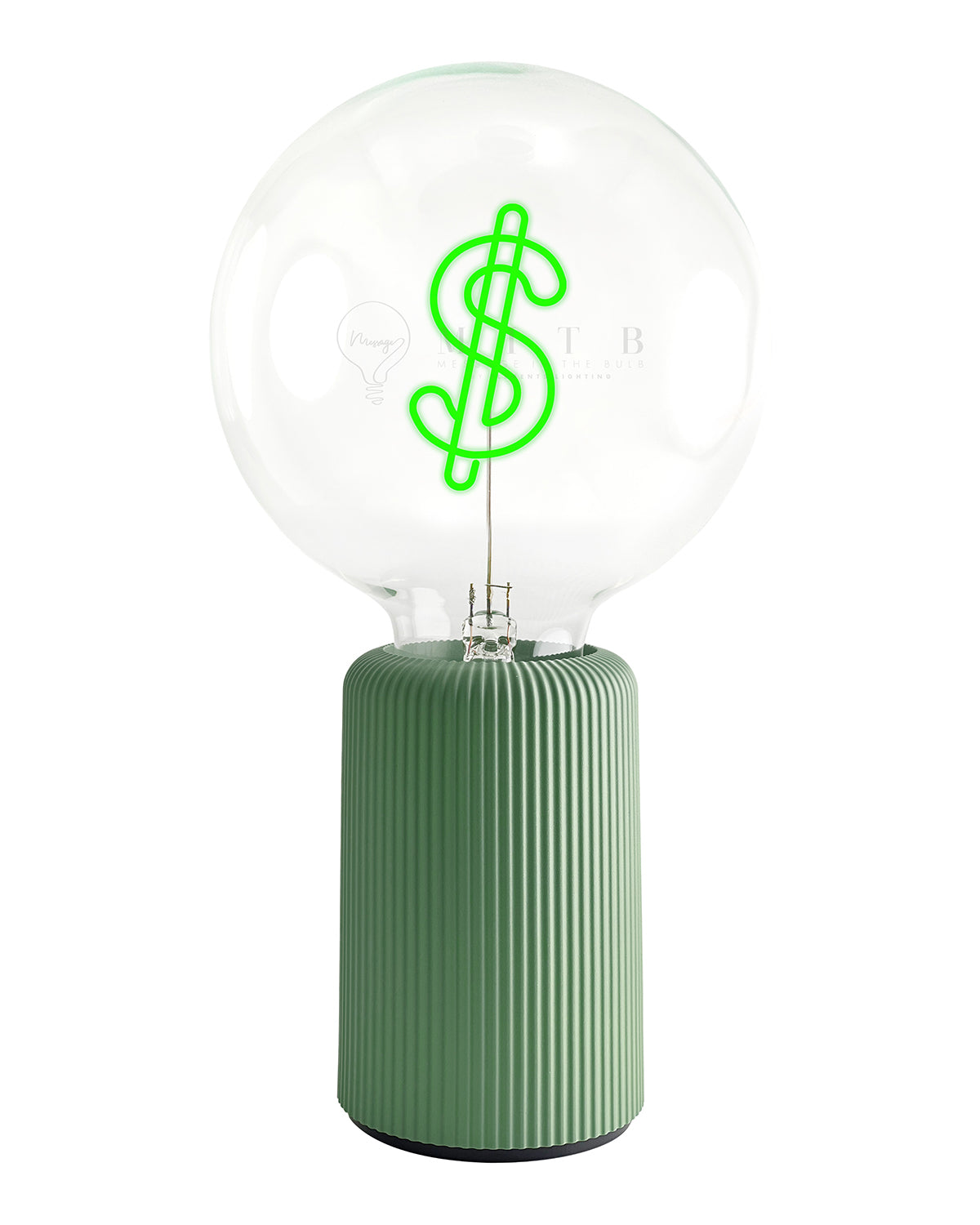 Bulb DOLLAR Green with Base Table Lamp PORTABLE Pop Nomad