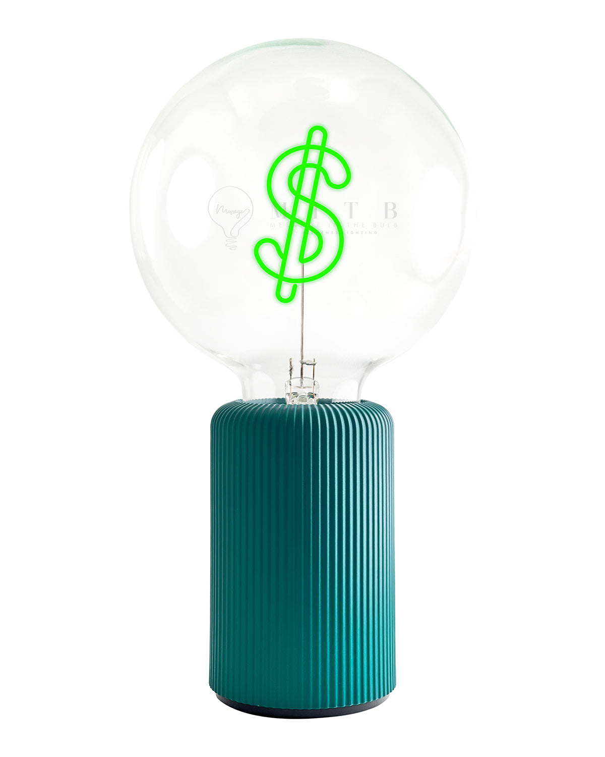 Bulb DOLLAR Green with Base Table Lamp PORTABLE Pop Nomad