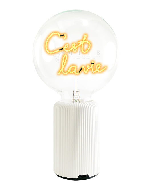 Bulb C'EST LA VIE Amber with Base Table Lamp PORTABLE Pop Nomad