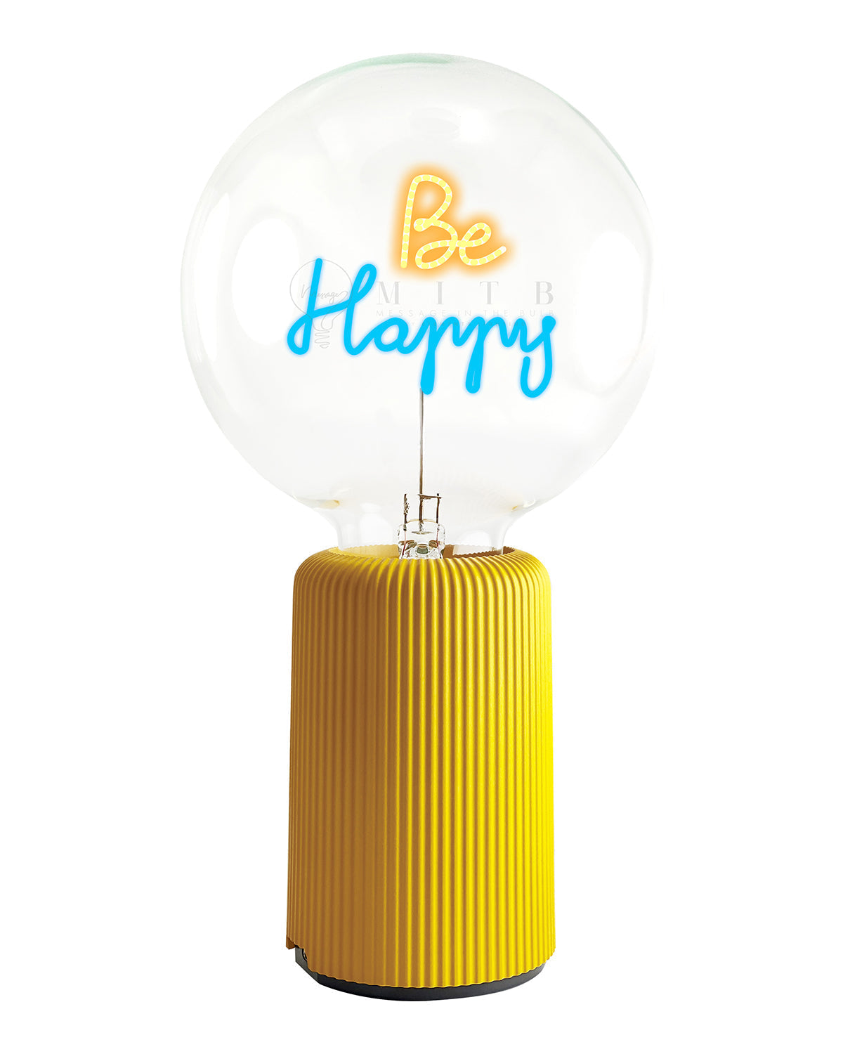 Bulb BE HAPPY Amber/ Blue with Base Table Lamp PORTABLE Pop Nomad