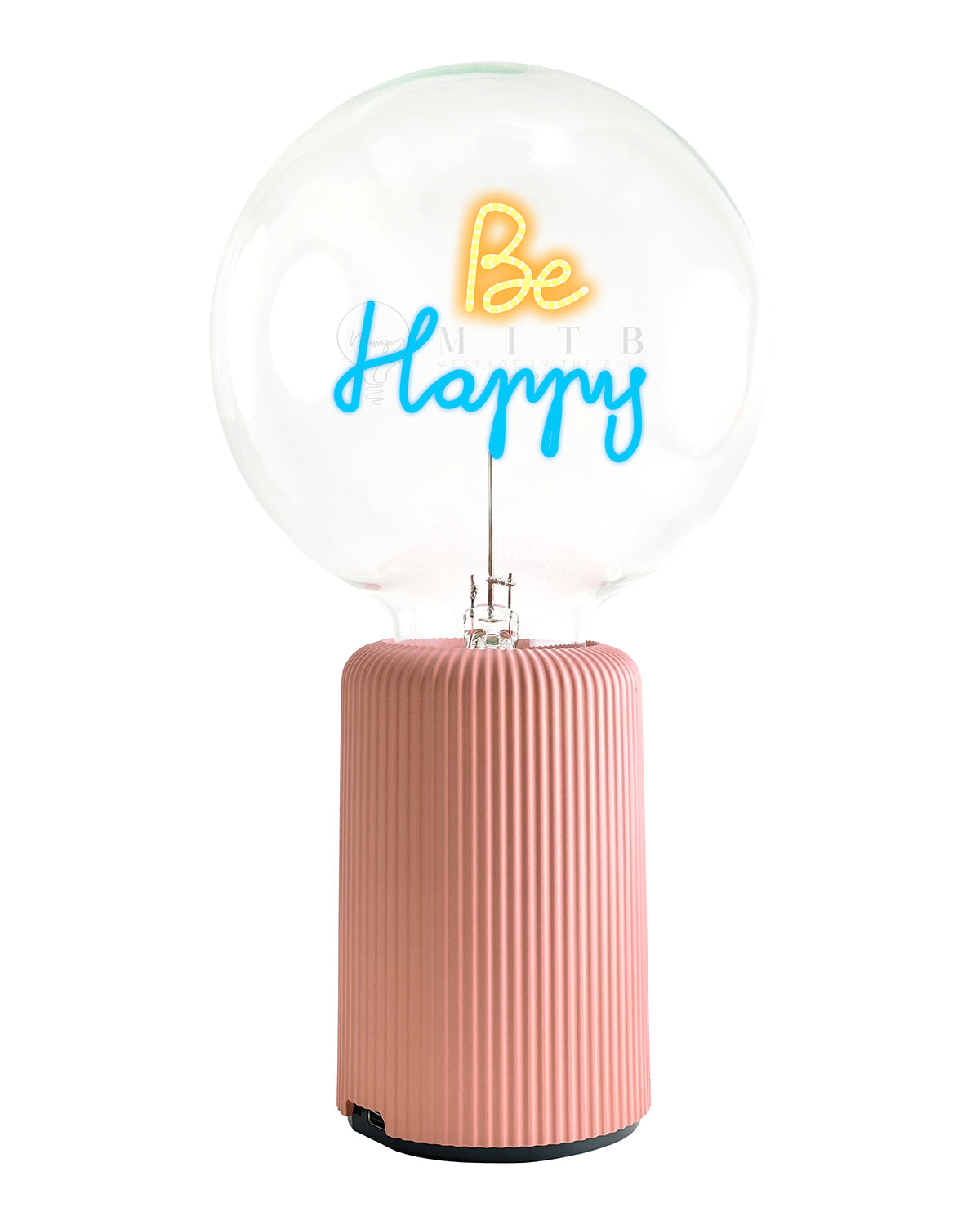 Bulb BE HAPPY Amber/ Blue with Base Table Lamp PORTABLE Pop Nomad