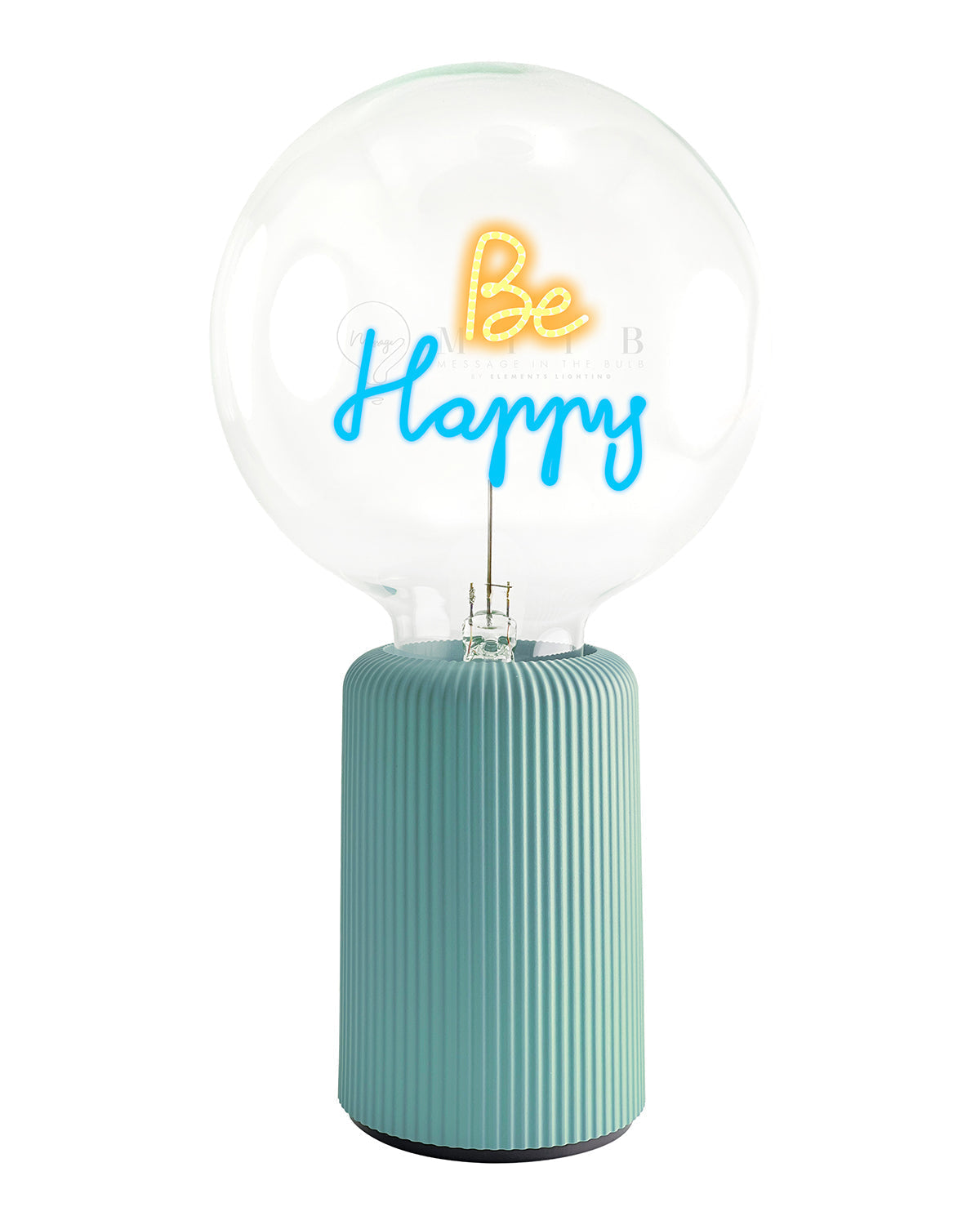 Bulb BE HAPPY Amber/ Blue with Base Table Lamp PORTABLE Pop Nomad