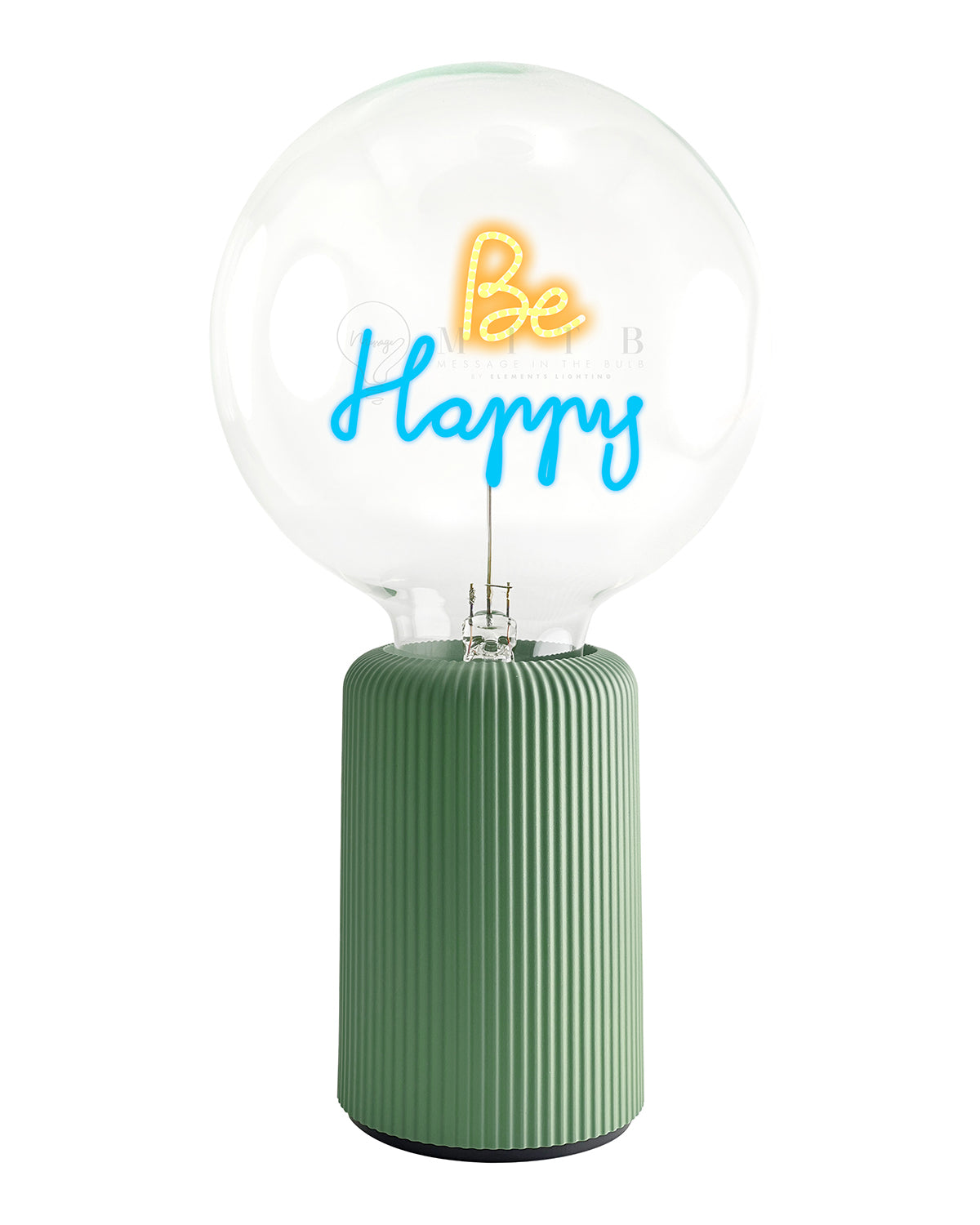 Bulb BE HAPPY Amber/ Blue with Base Table Lamp PORTABLE Pop Nomad