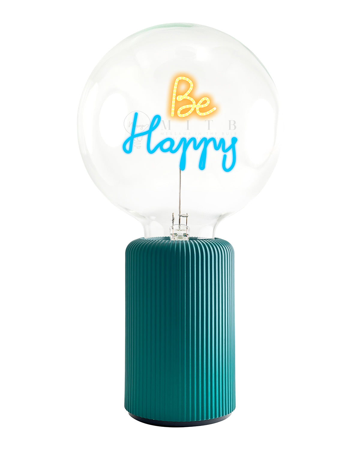 Bulb BE HAPPY Amber/ Blue with Base Table Lamp PORTABLE Pop Nomad