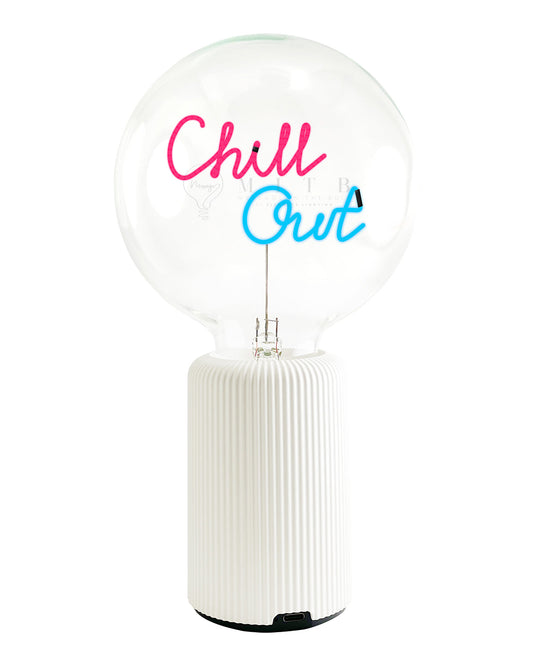 Bulb CHILL OUT Red/ Blue with Base Table Lamp PORTABLE Pop Nomad