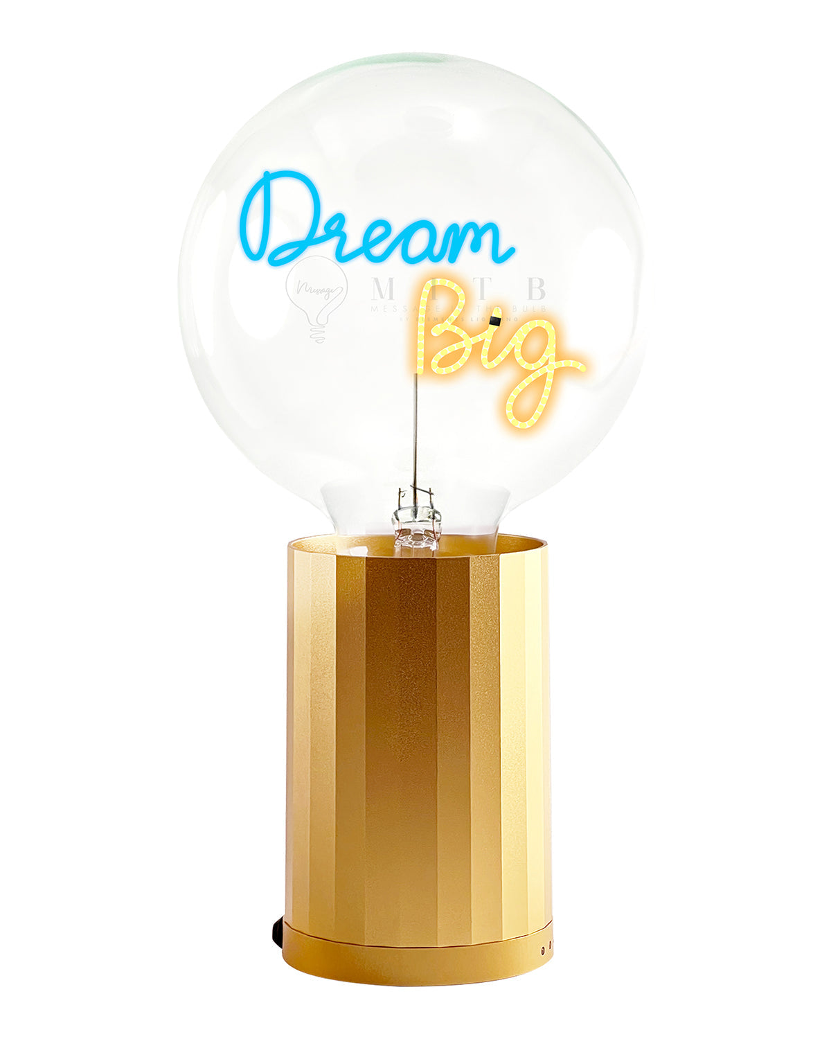 Bulb DREAM BIG Blue/ Amber with Base Table Lamp PORTABLE