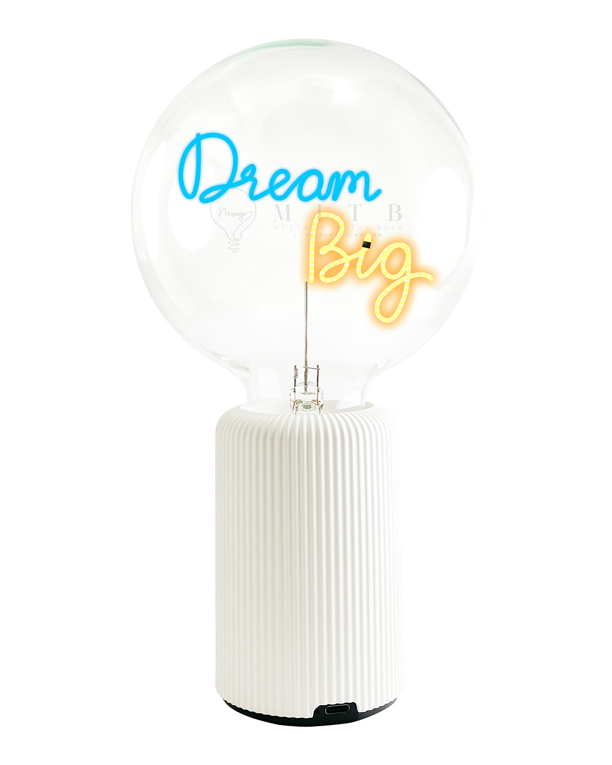 Bulb DREAM BIG Blue/ Amber with Base Table Lamp PORTABLE Pop Nomad