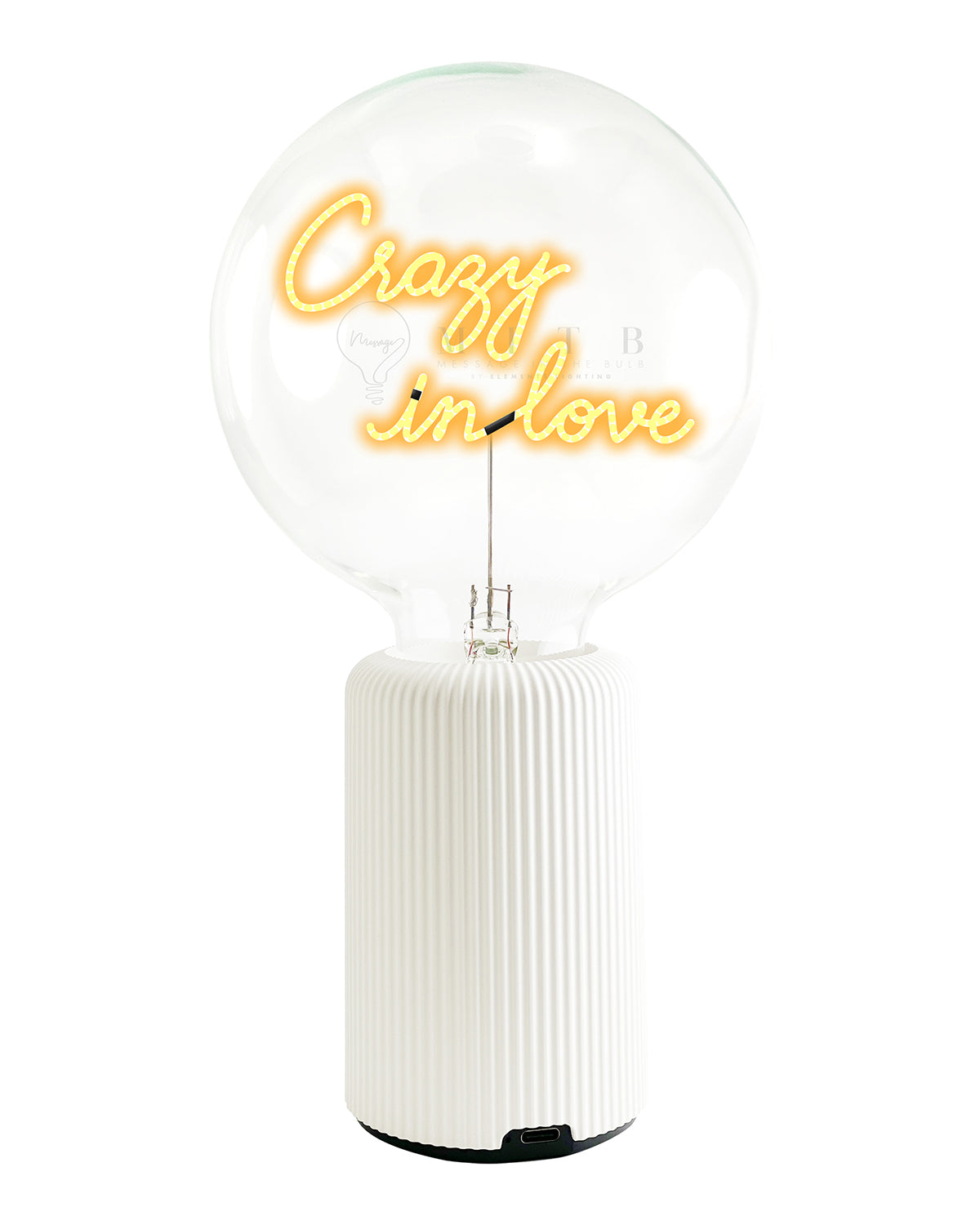 Bulb CRAZY IN LOVE Amber with Base Table Lamp PORTABLE Pop Nomad