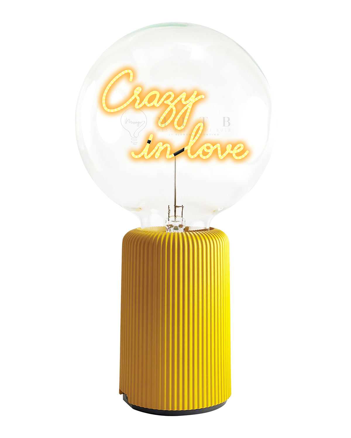 Bulb CRAZY IN LOVE Amber with Base Table Lamp PORTABLE Pop Nomad