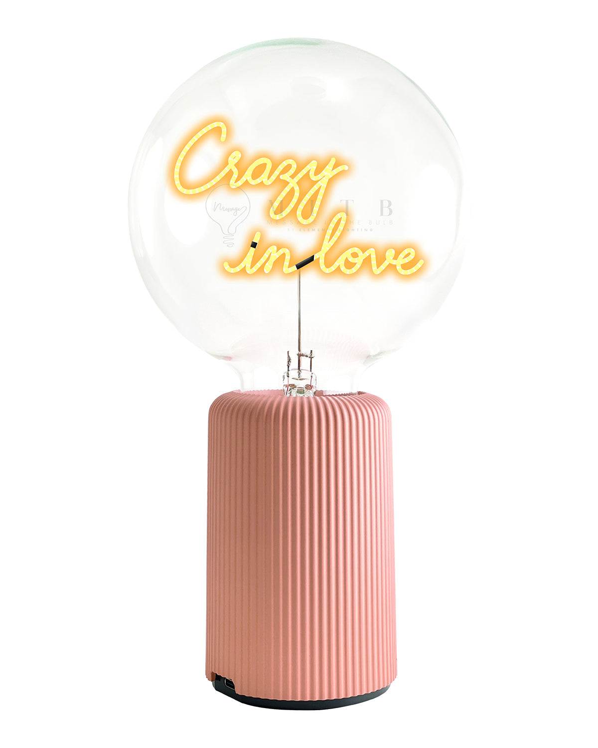 Bulb CRAZY IN LOVE Amber with Base Table Lamp PORTABLE Pop Nomad