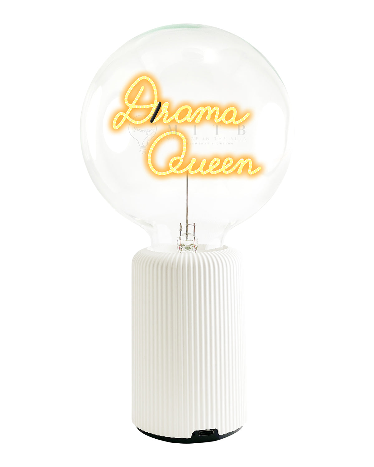 Bulb DRAMA QUEEN Amber with Base Table Lamp PORTABLE Pop Nomad