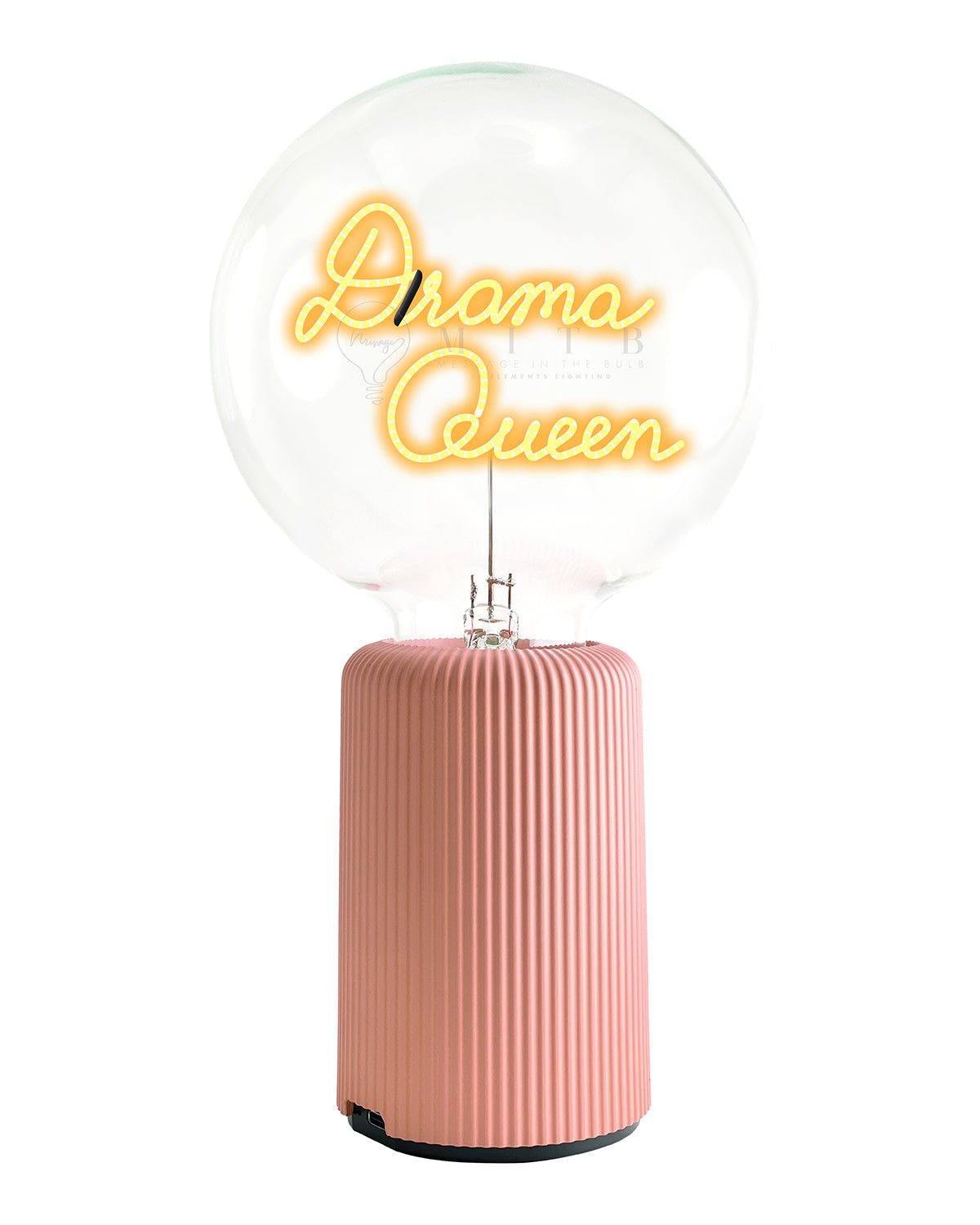 Bulb DRAMA QUEEN Amber with Base Table Lamp PORTABLE Pop Nomad