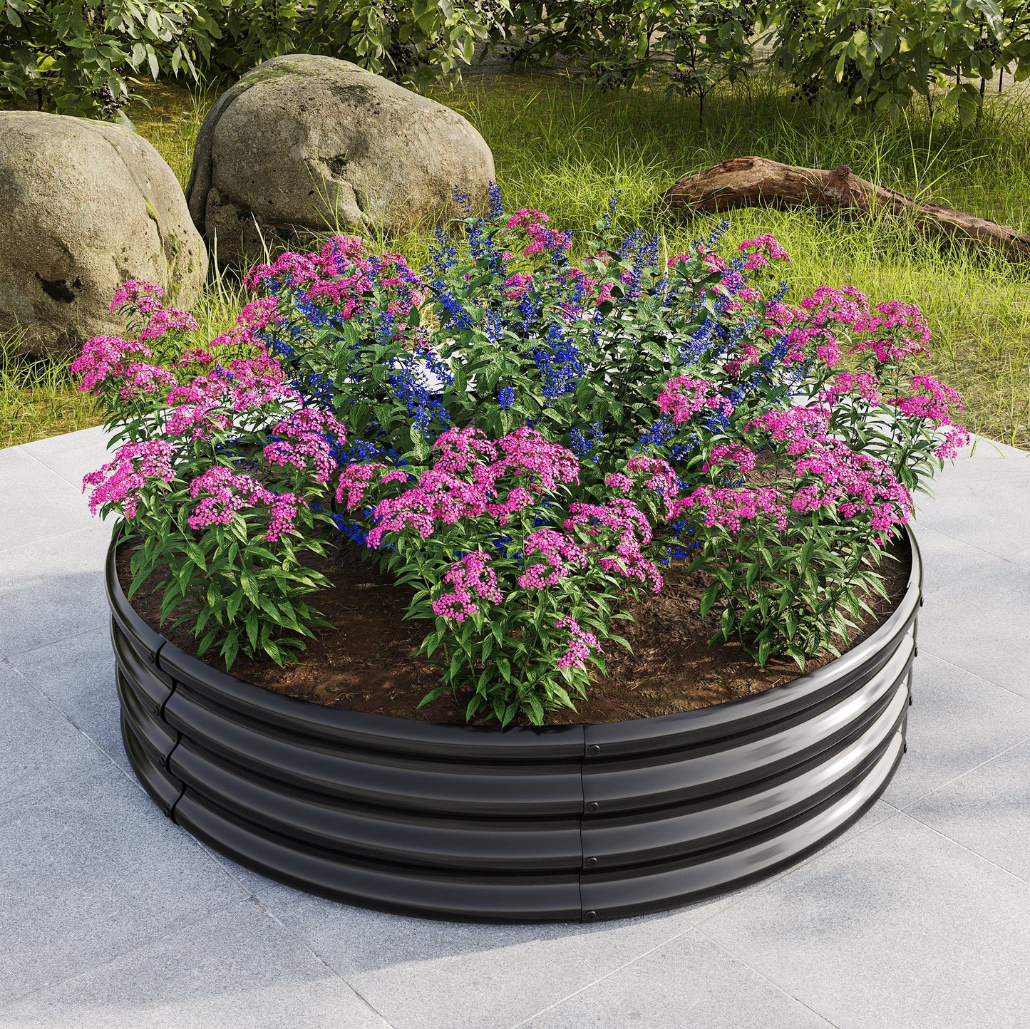 Round Metal Raised Garden Bed/Planter Box Ideal for Vegetables, Fruits, Flowers, and Herbs