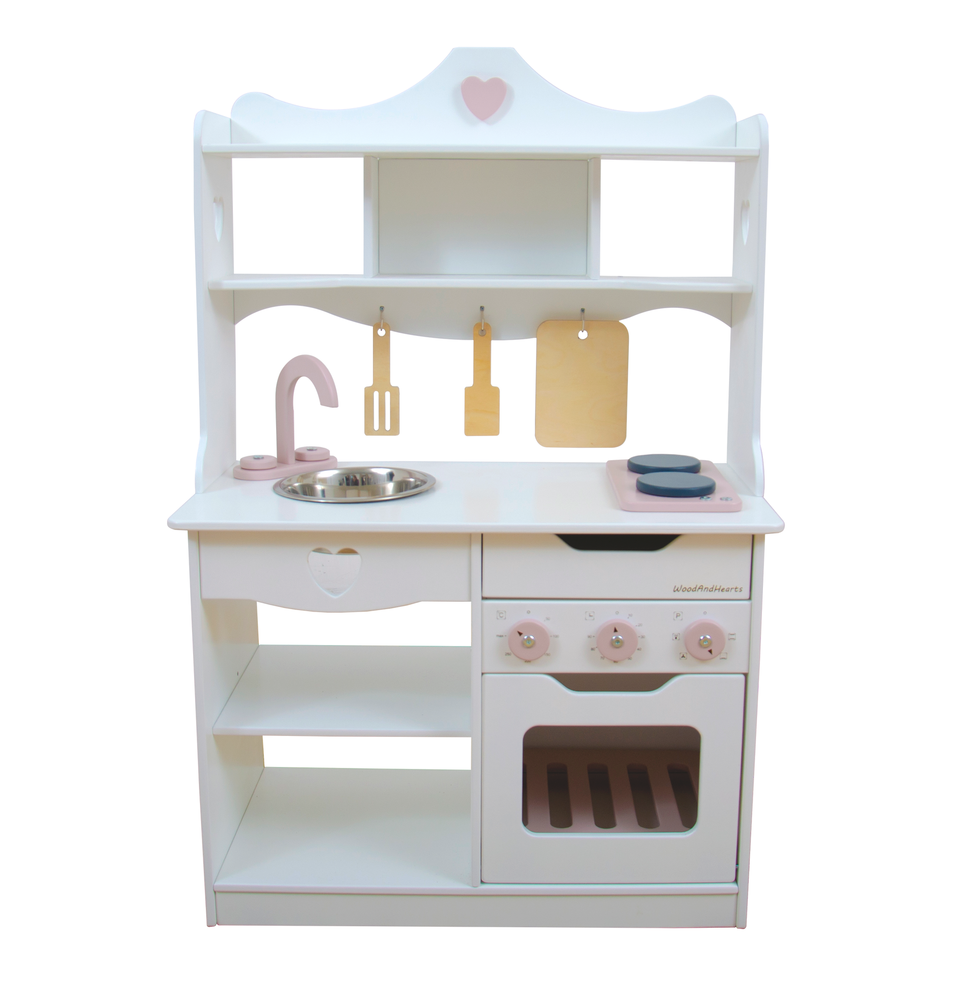 Wooden Play Kitchen | Angel White and Pink - Oliver Ruffus