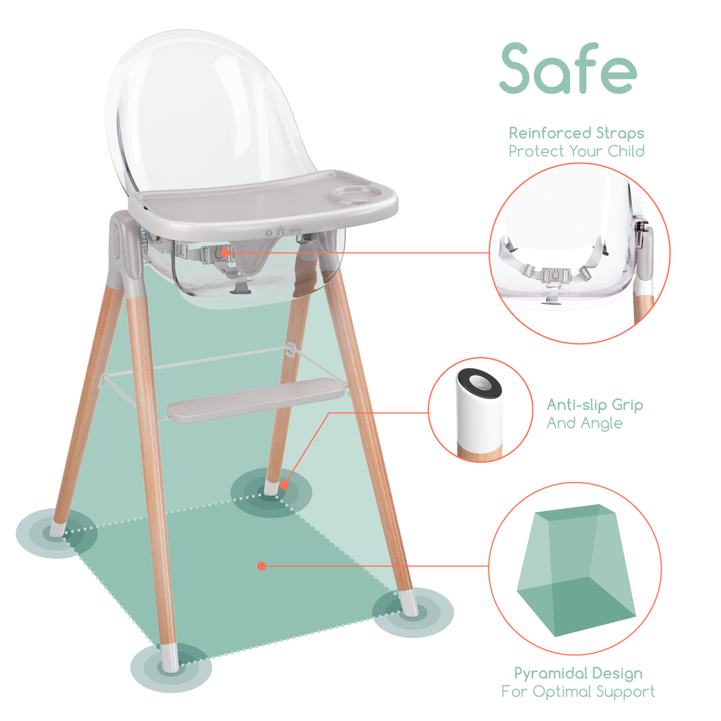 Children of Design 6 in 1 Deluxe High Chair