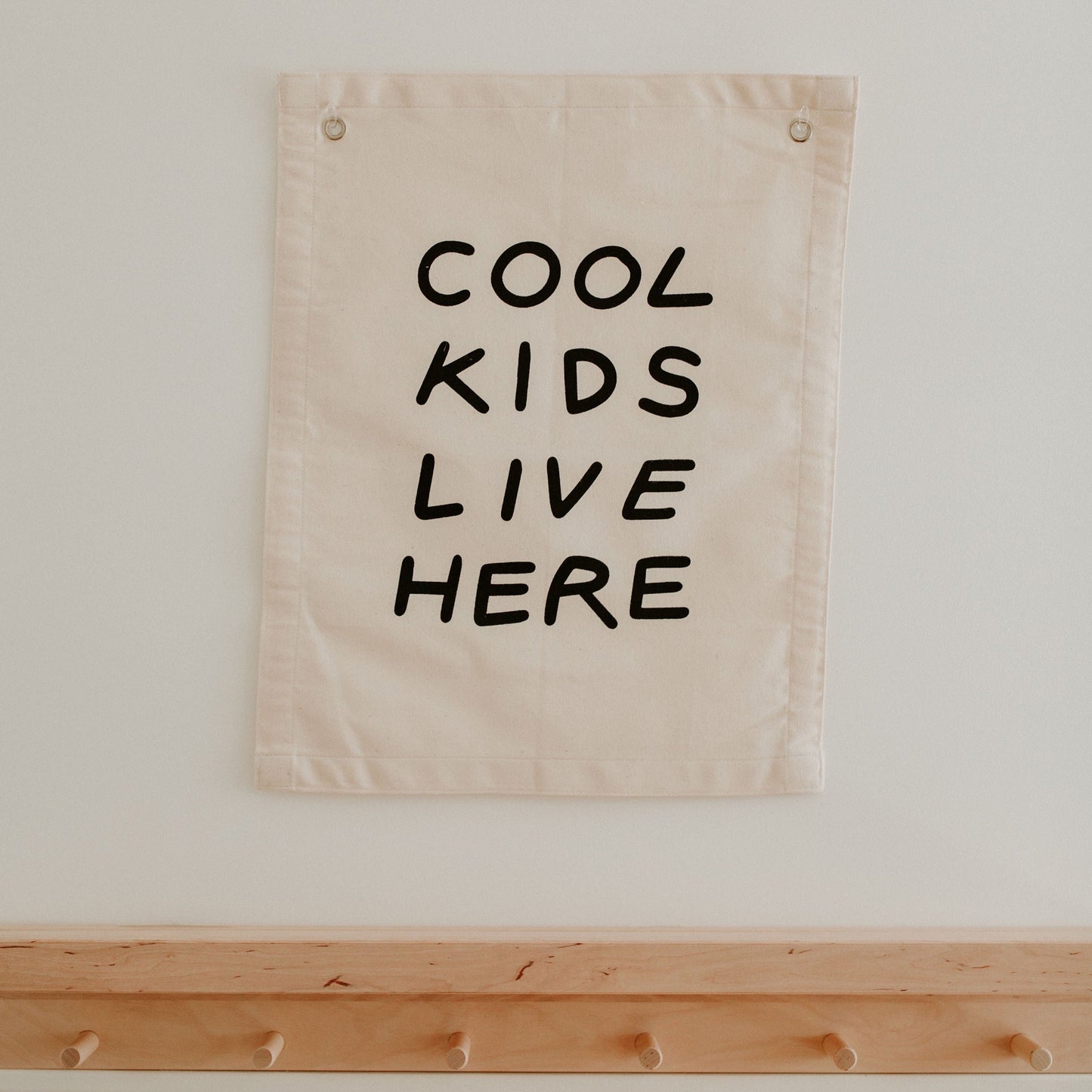 'Cool Kids Live Here' Canvas Wall Banner | Kids Room Décor