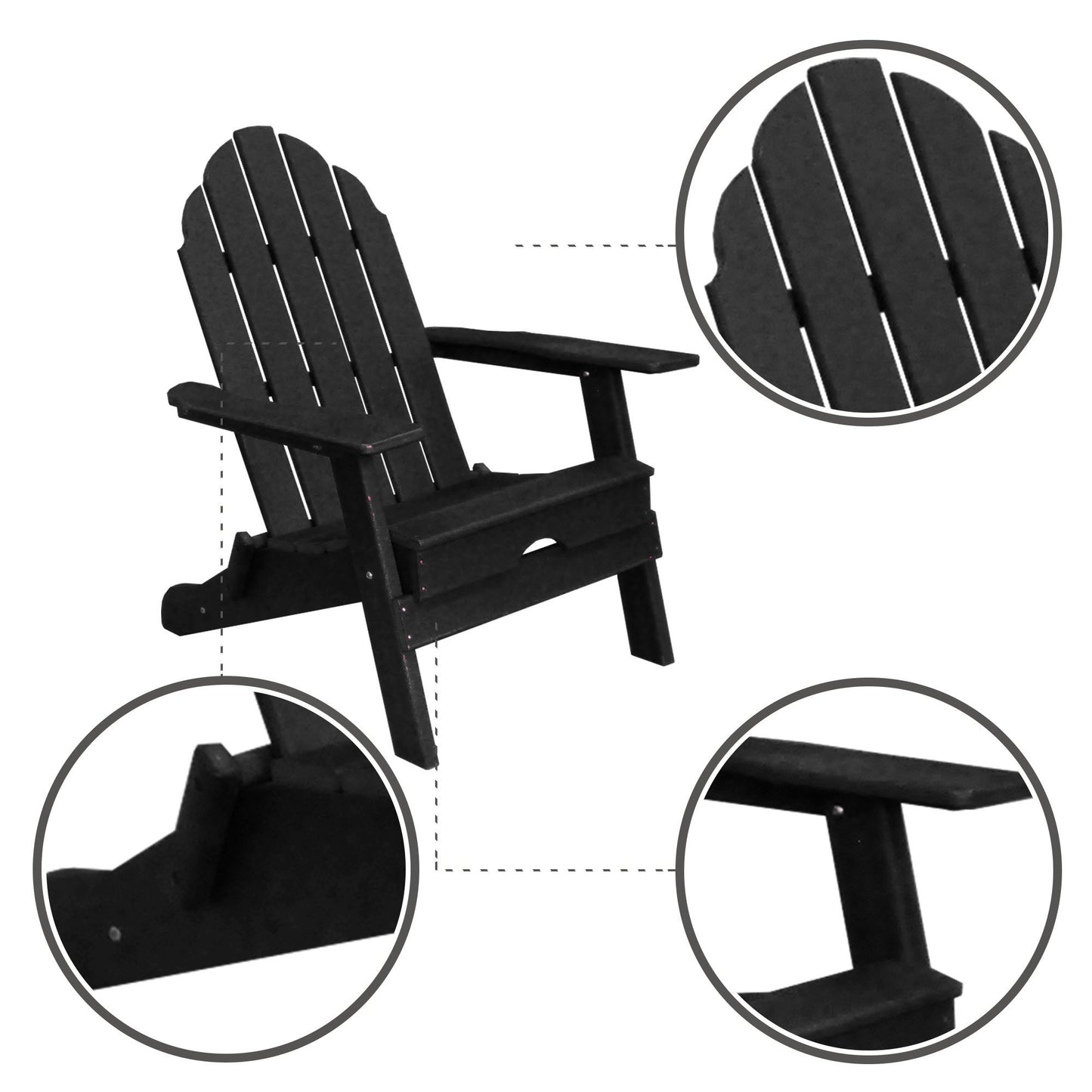 New Tradition Folding Adirondack Chair by ResinTeak