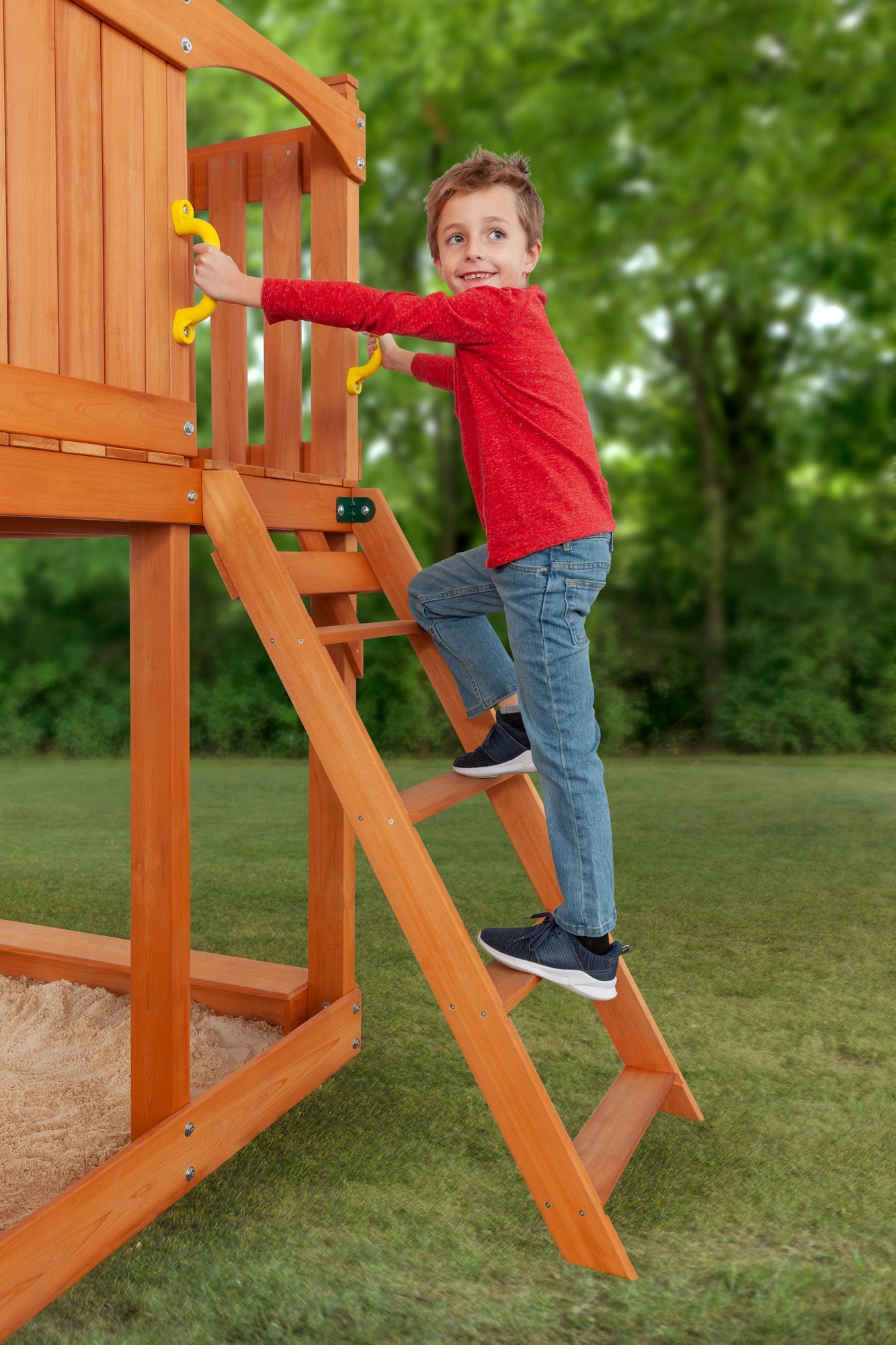 Timber Valley Wooden Swingset- Choose from 7 Accessory Color Options!