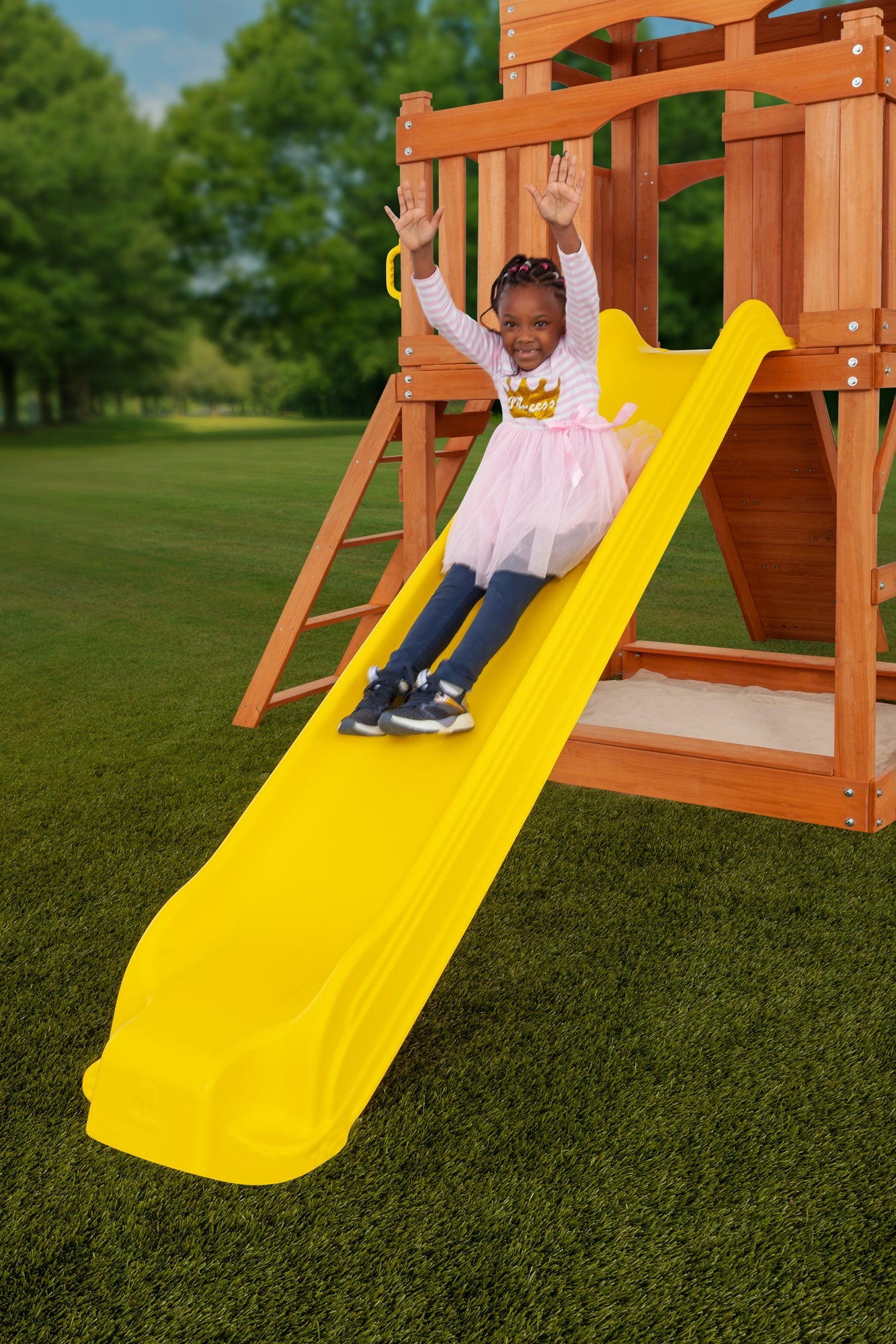 Timber Valley Wooden Swingset- Choose from 7 Accessory Color Options!