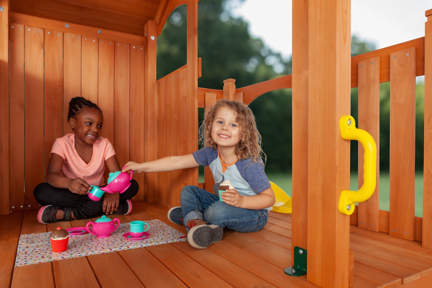 Timber Valley Wooden Swingset- Choose from 7 Accessory Color Options!