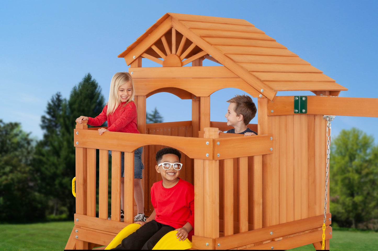 Timber Valley Wooden Swingset- Choose from 7 Accessory Color Options!