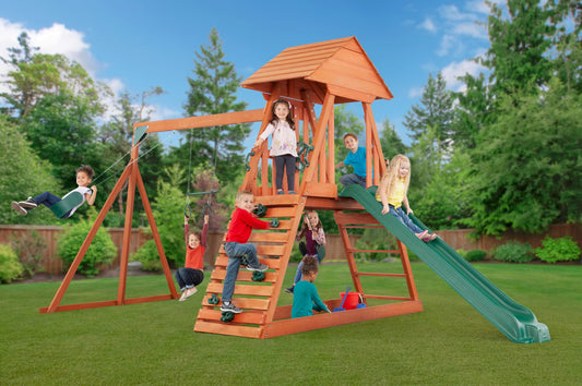 Cedar Chalet Wooden Swing Set