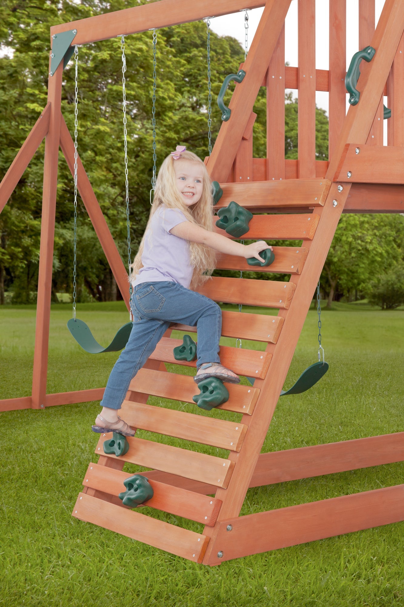 Cedar Chalet Wooden Swing Set