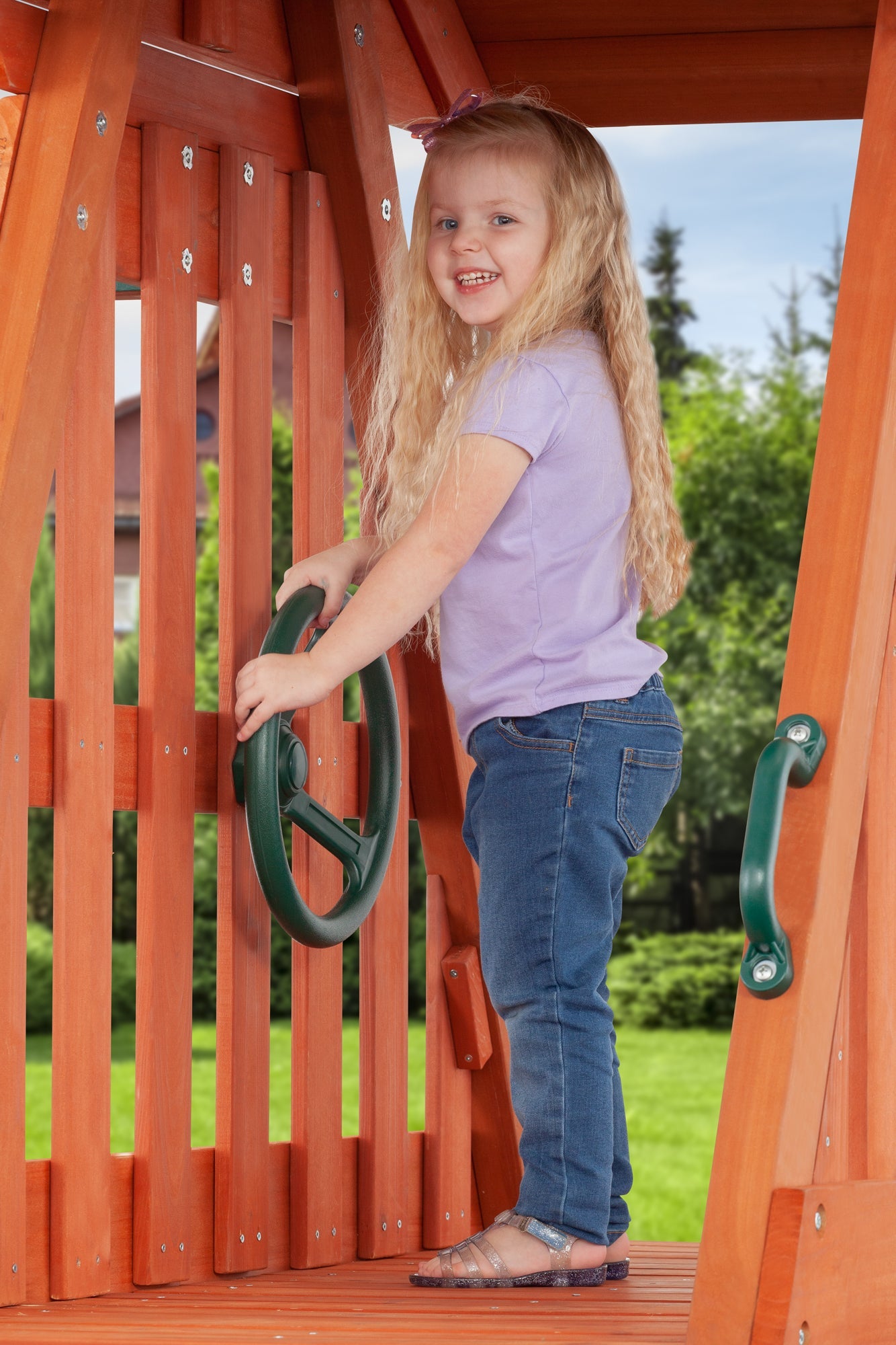 Cedar Chalet Wooden Swing Set