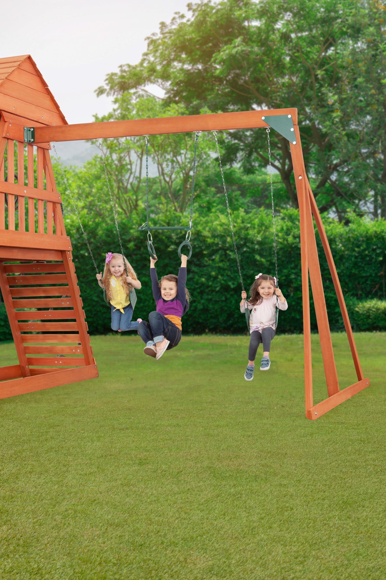 Cedar Chalet Wooden Swing Set