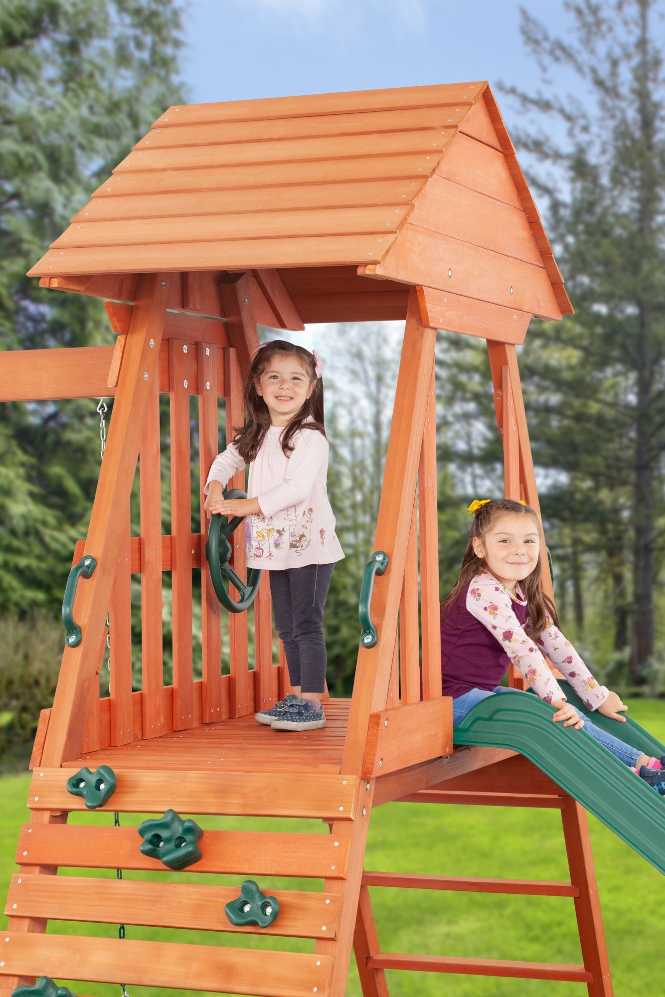 Cedar Chalet Wooden Swing Set