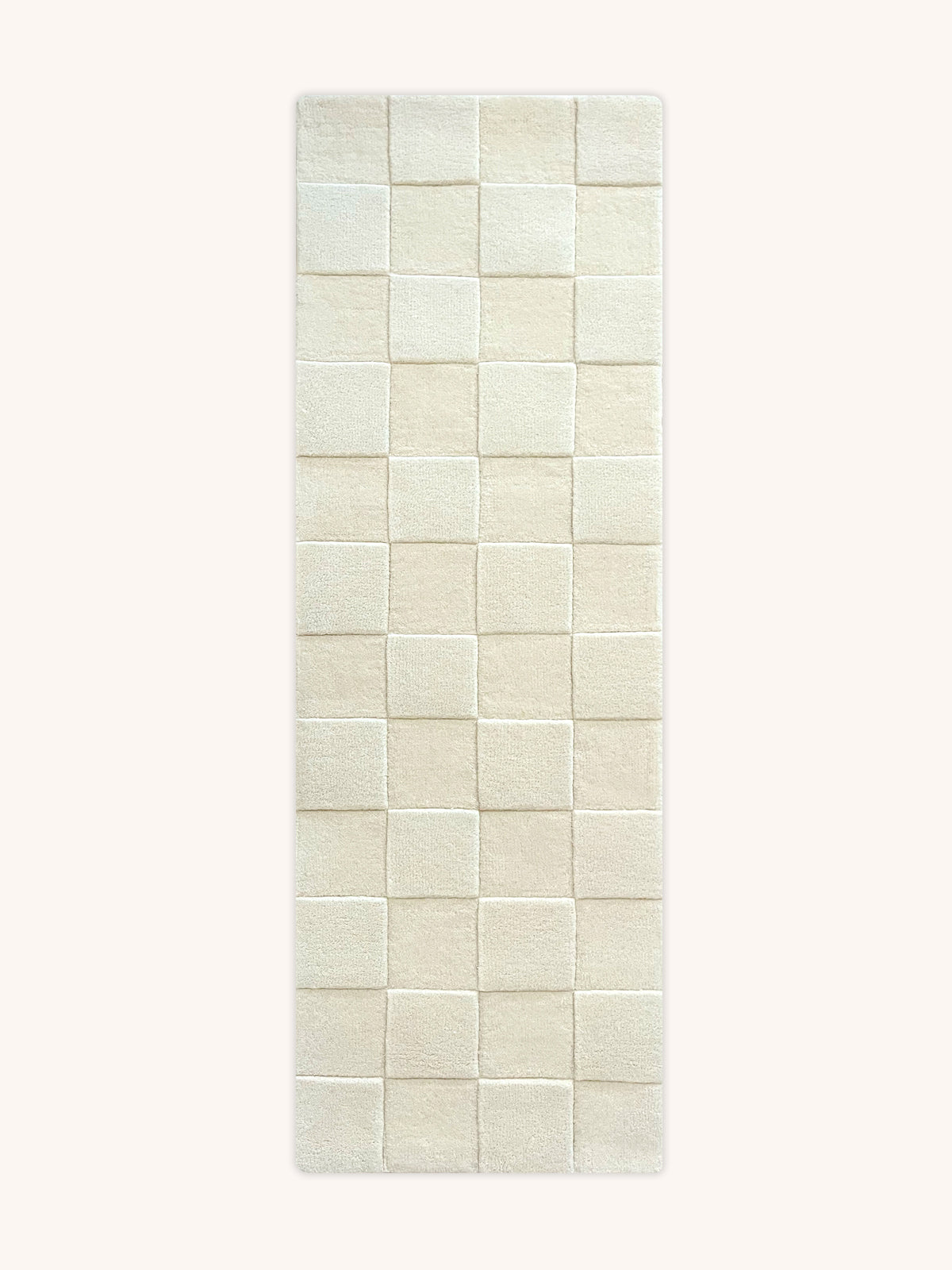 Rug CHECKERBOARD Off White 3.9 x 5.9 ft