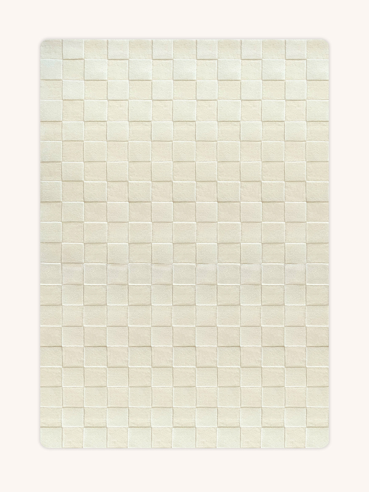 Rug CHECKERBOARD Off White 3.9 x 5.9 ft